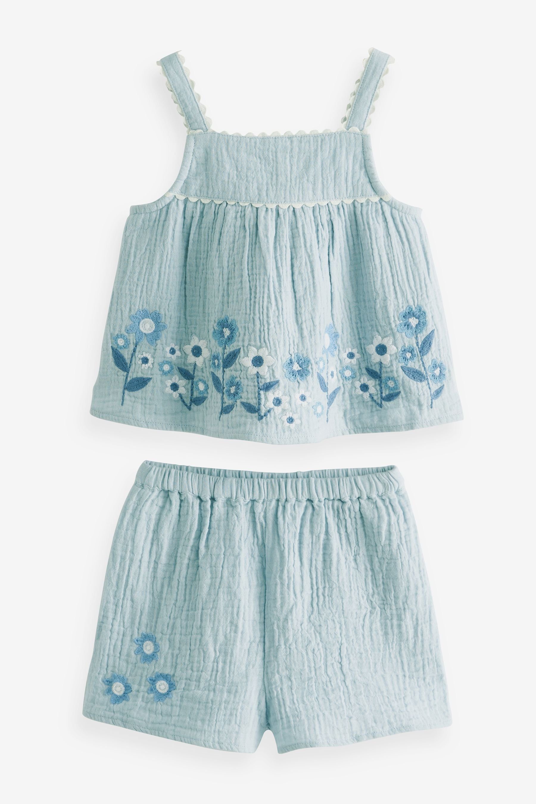 Shirt & Shorts Besticktes Oberteil und Shorts im Set