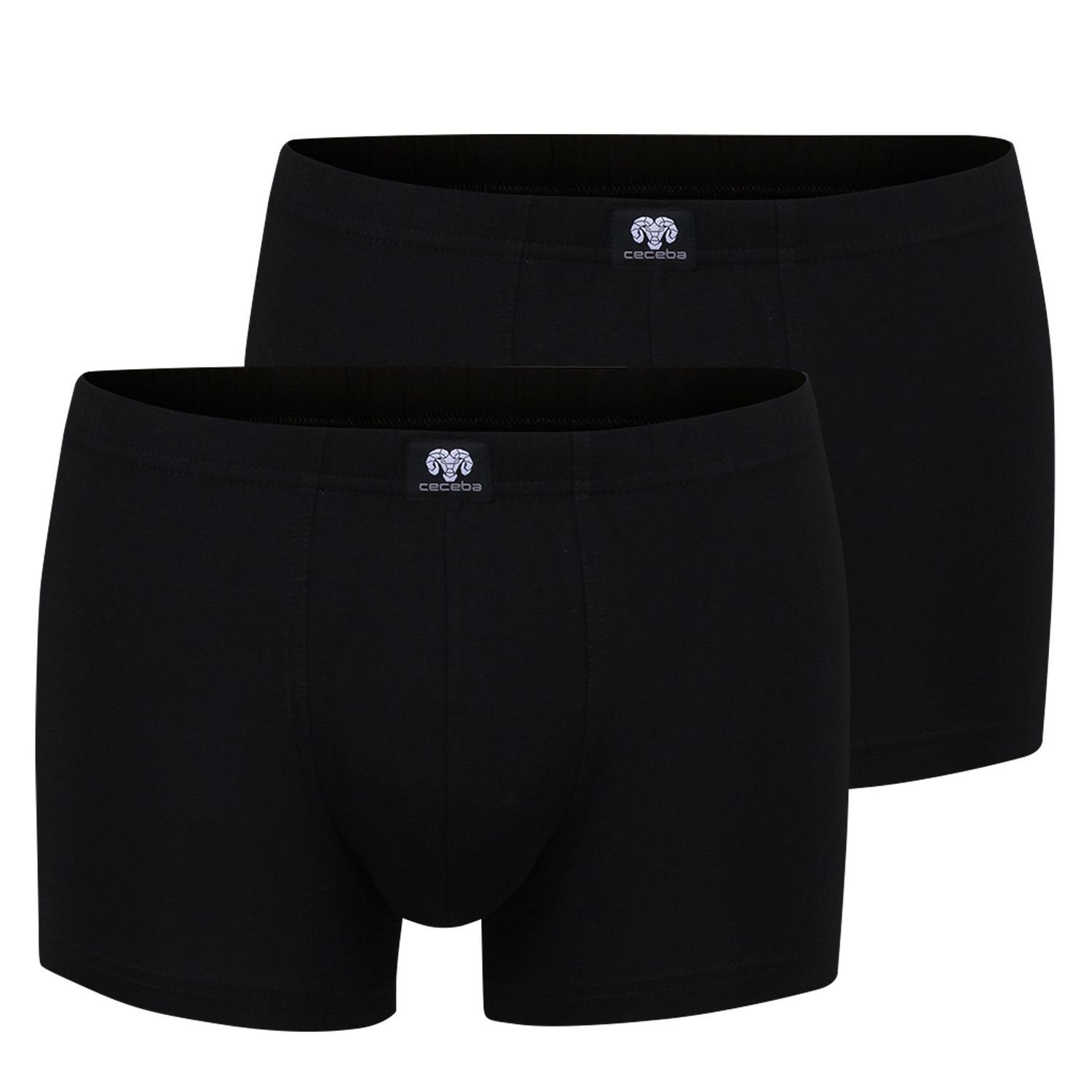 CECEBA Boxershorts (2-St) ohne Eingriff, Komfortbündchen, auch in Übergrößen schwarz