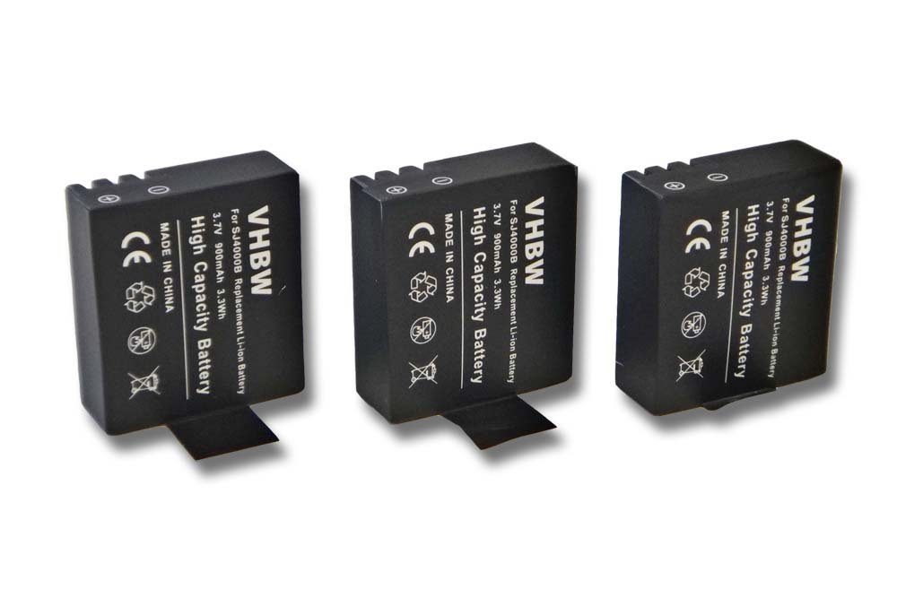 vhbw kompatibel mit Vemont 1080p 12MP, Action Camera Kamera-Akku Li-Ion 900 mAh (3,7 V)
