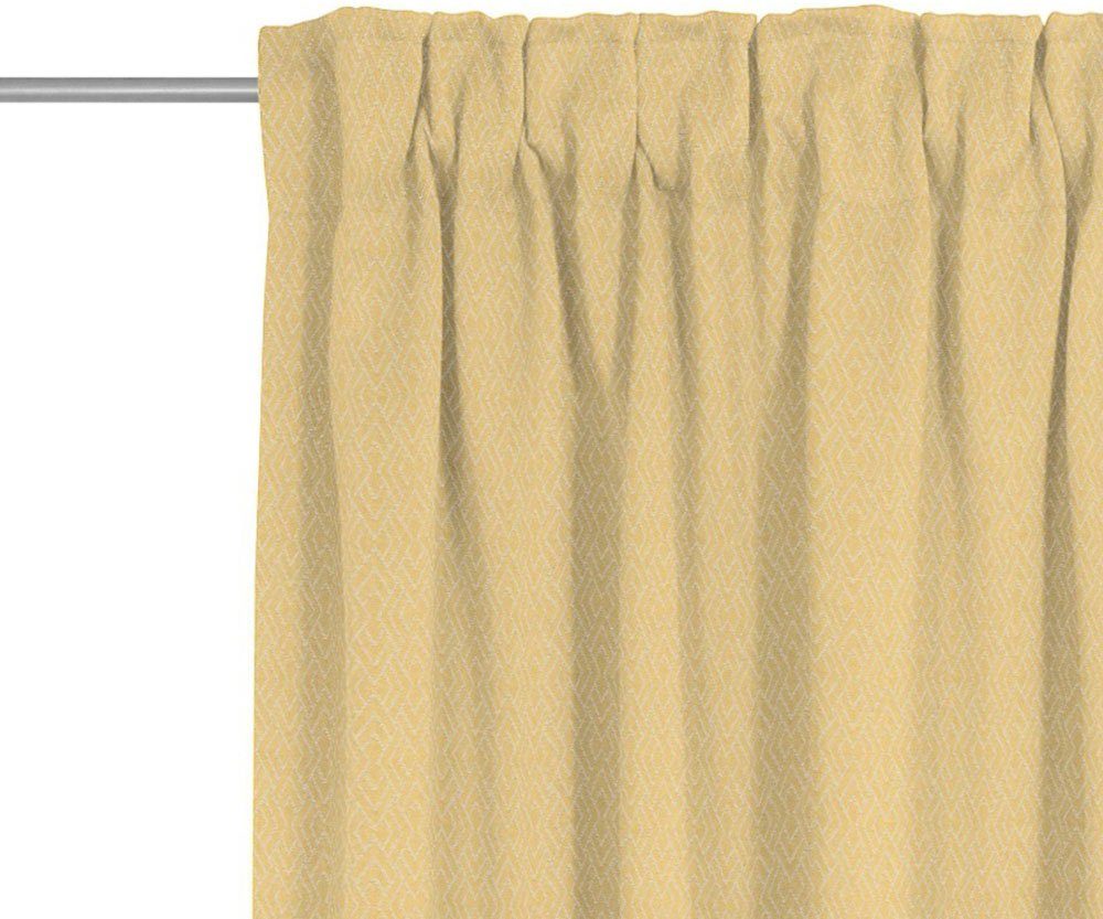 Vorhang Graphic Ventus dunkelgelb St), light, Bio-Baumwolle Jacquard, Multifunktionsband blickdicht, (1 Adam, nachhaltig aus