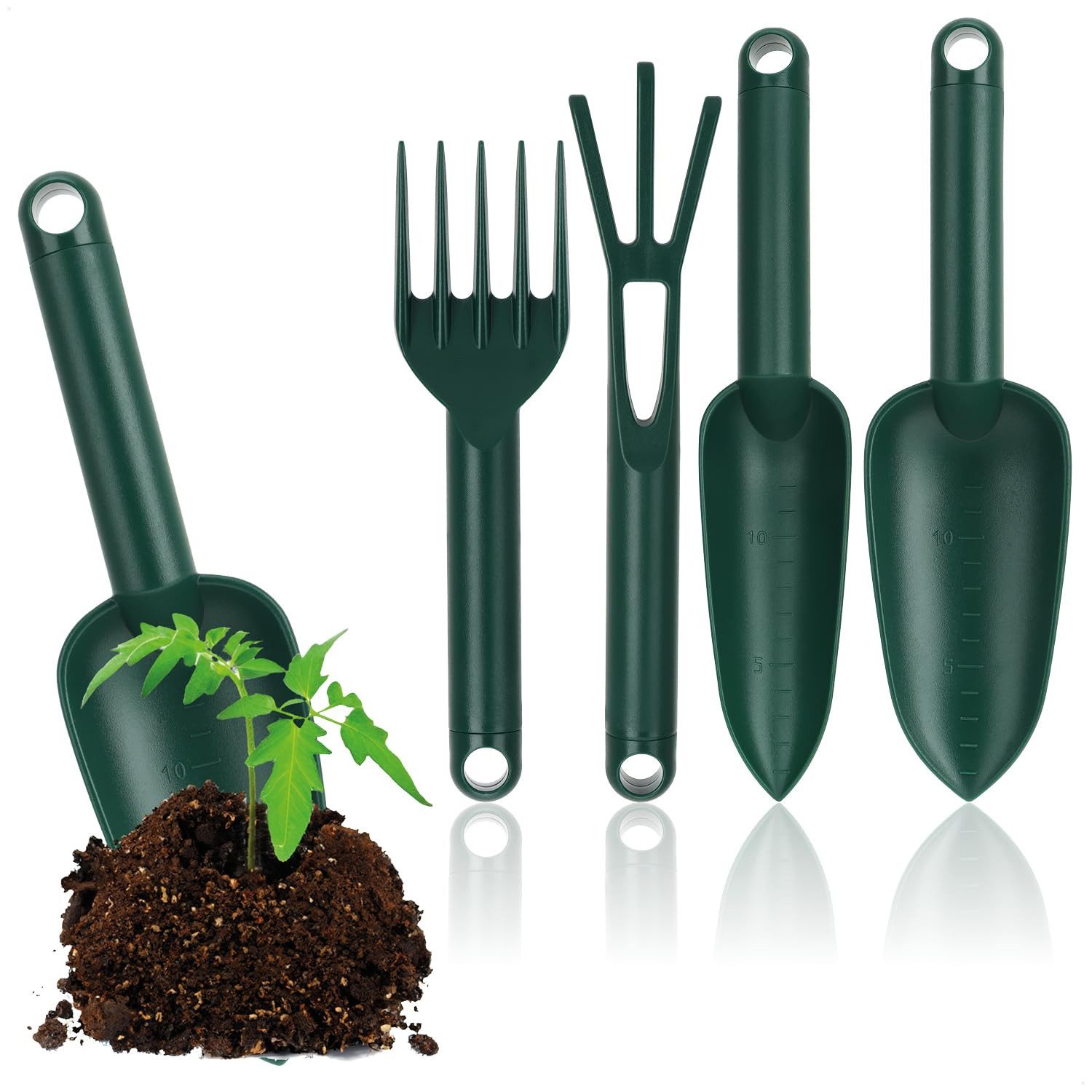 com-four Gartenpflege-Set Garten-Werkzeugset aus stabilem Kunststoff
