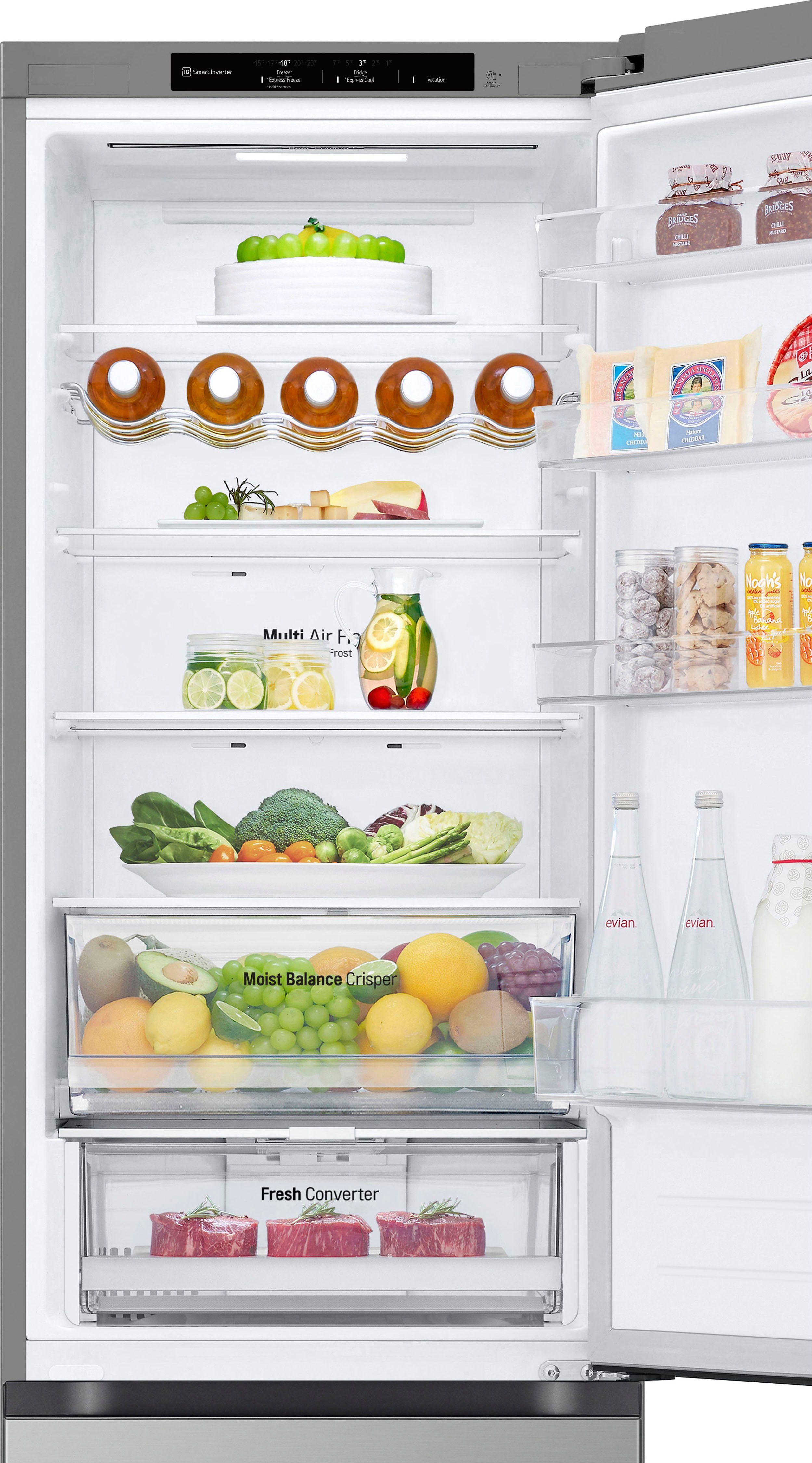 LG Kühl-/Gefrierkombination GBV3200CPY, 203 cm hoch, 59,5 cm breit, Total No Frost, Multi-Airflow, Fresh Converter, Moist Balance Crisper