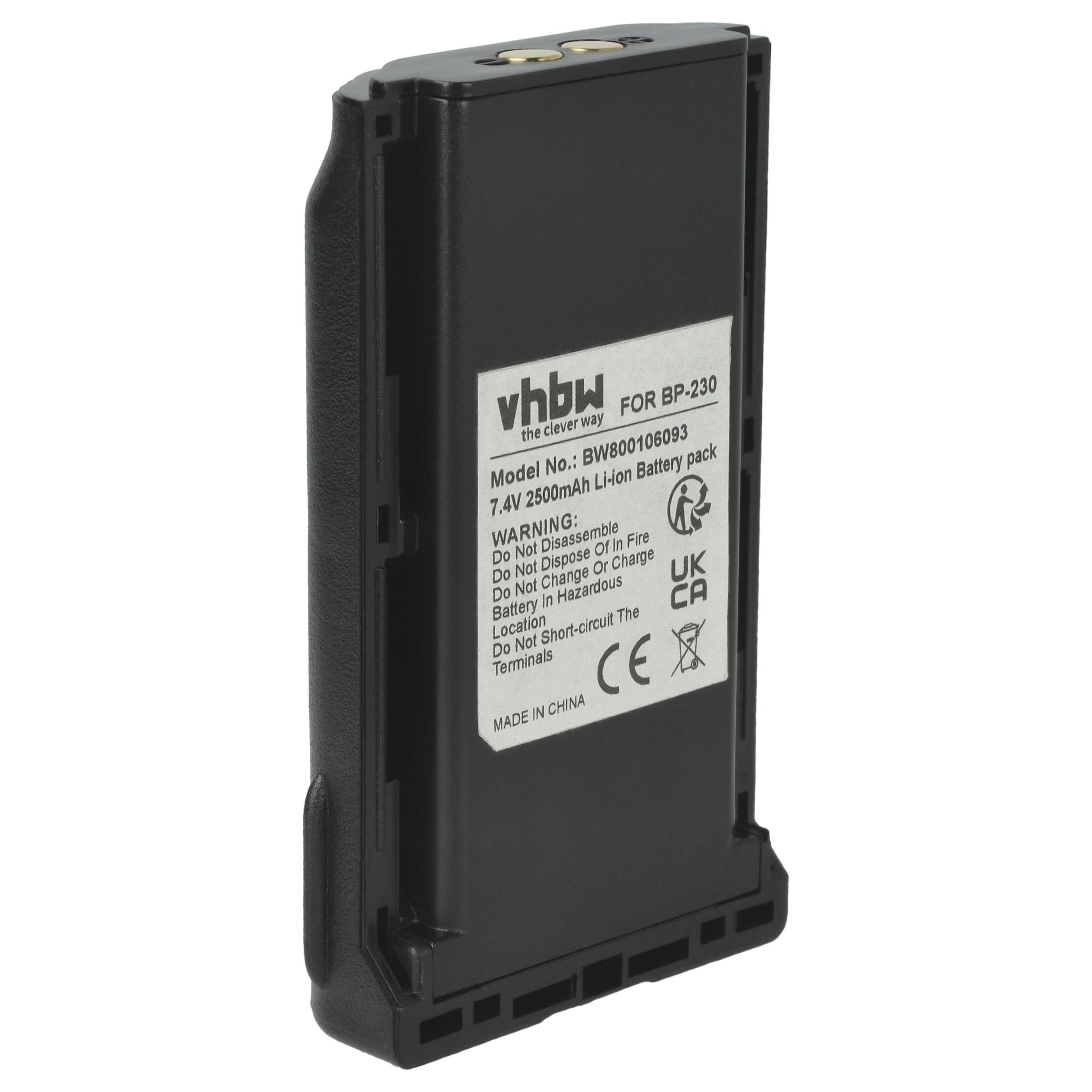 vhbw Akku passend für Icom IC-F3161DT, IC-F3161DS, IC-F3161D, IC-F3161, Akku Akku Li-Ion 2500 mAh (7,4 V, 1 St), Leistungsfähiger Austausch-Akku für Ihr Funkgerät, Walkie-Talkie