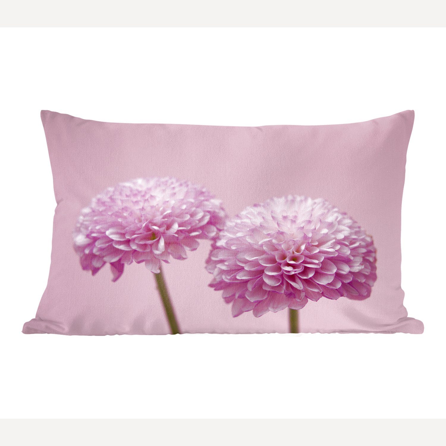MuchoWow Dekokissen Zwei rosa Chrysanthemen, Wohzimmer Dekoration, Zierkissen, Dekokissen mit Füllung, Schlafzimmer