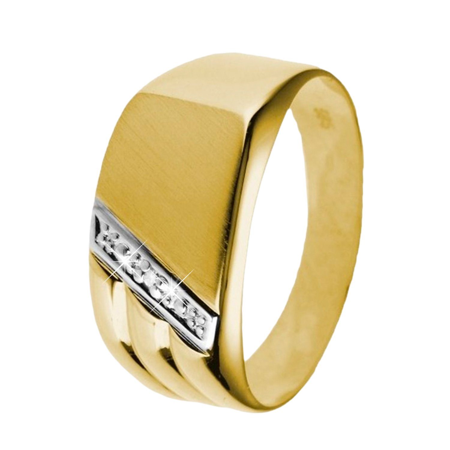 LUCARDI Siegelring Ring - 585 Gold - Gold - Diamant - Herren