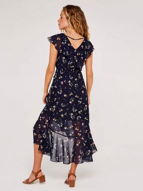 Apricot Midikleid Botanical Ruffle Wrap Midi Dress, in Wickeloptik, mit Blumenmuster