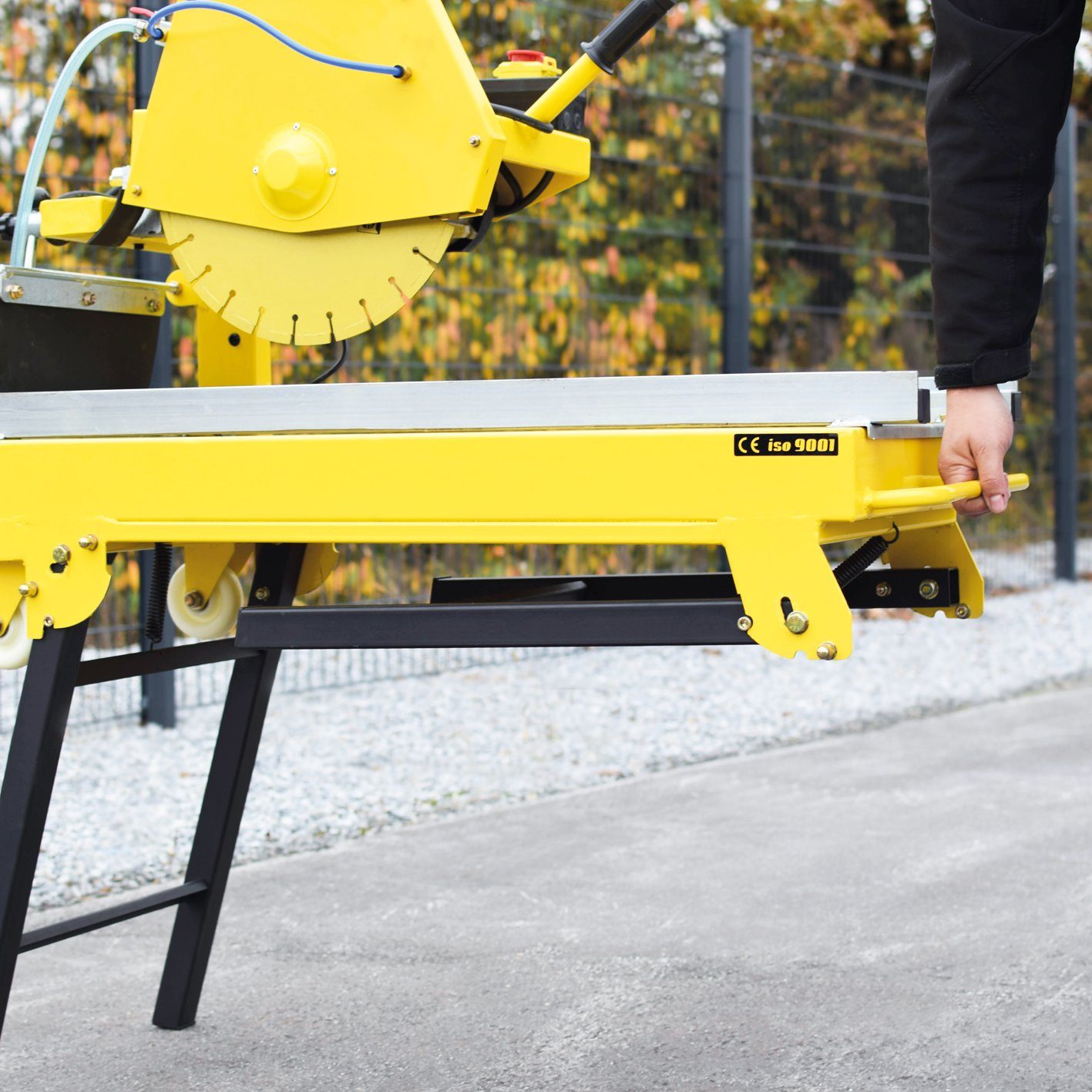 BAMATO Steintrenner STRM-355 Steintrennmaschine 2,2 kW 350mm Diamanttrennscheibe 230V, 45° schwenkbar, 120mm Schnitthöhe, Steinsäge, Kühlung, Fahrwerk