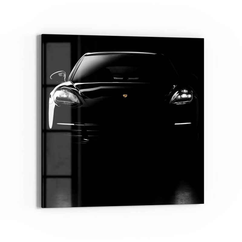 DEQORI Glasbild 'Porsche Panamera Front', 'Porsche Panamera Front', Glas Wandbild Bild schwebend modern