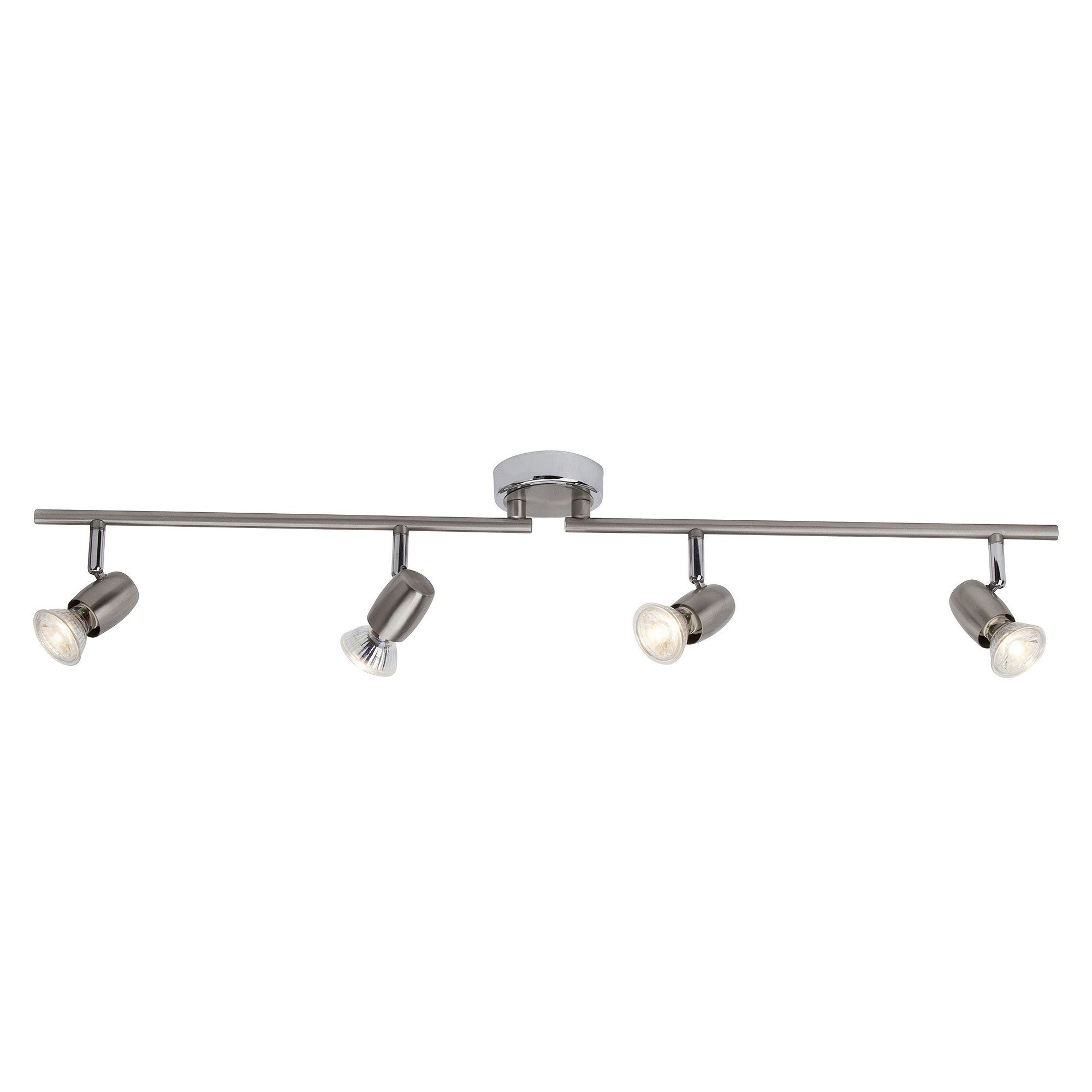 Brilliant Deckenstrahler Wesley, LED wechselbar, Warmweiß, LED Spotrohr 4flg eisen/chrom