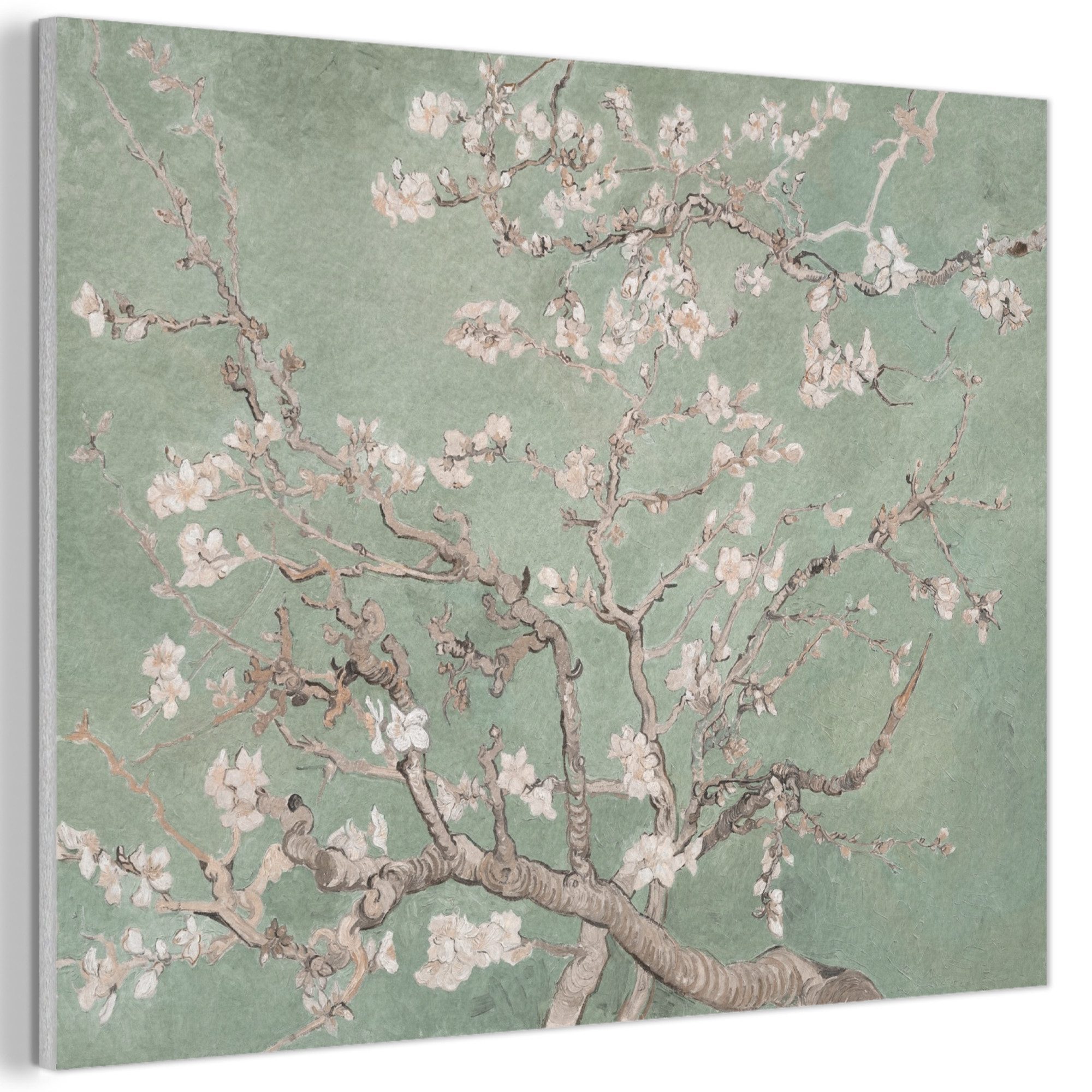 MuchoWow Gemälde Mandelblüte - Kunst - Van Gogh - Grün, Fotodruck (1 St), Akustikpaneele PET-Filz, Akustikbild, Schalldämmung, Deko 40x30 cm