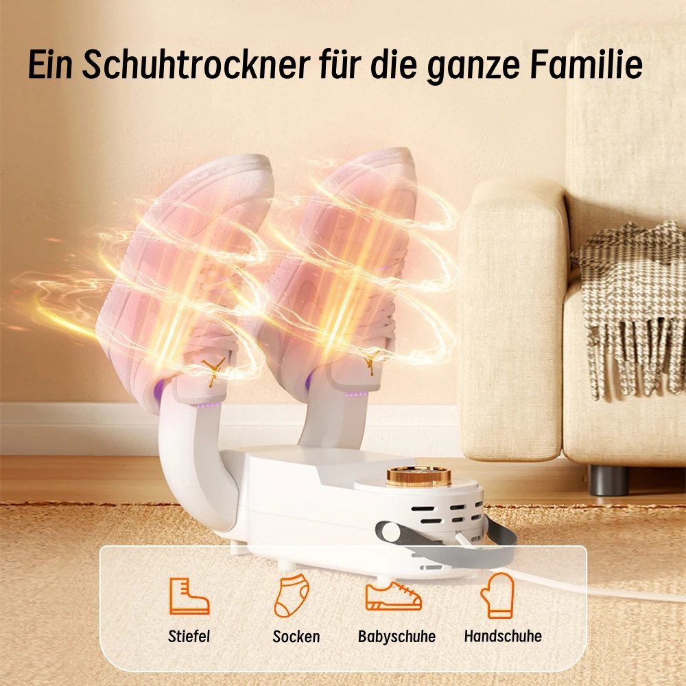 ANYSUN Schuhtrockner elektrisch Schuhheizung Schuhwärmer Stiefeltrockner Handschuhtrockner, 150 W, UV-Geruchsentfernung für Schuhe, Hüte und Skischuhe