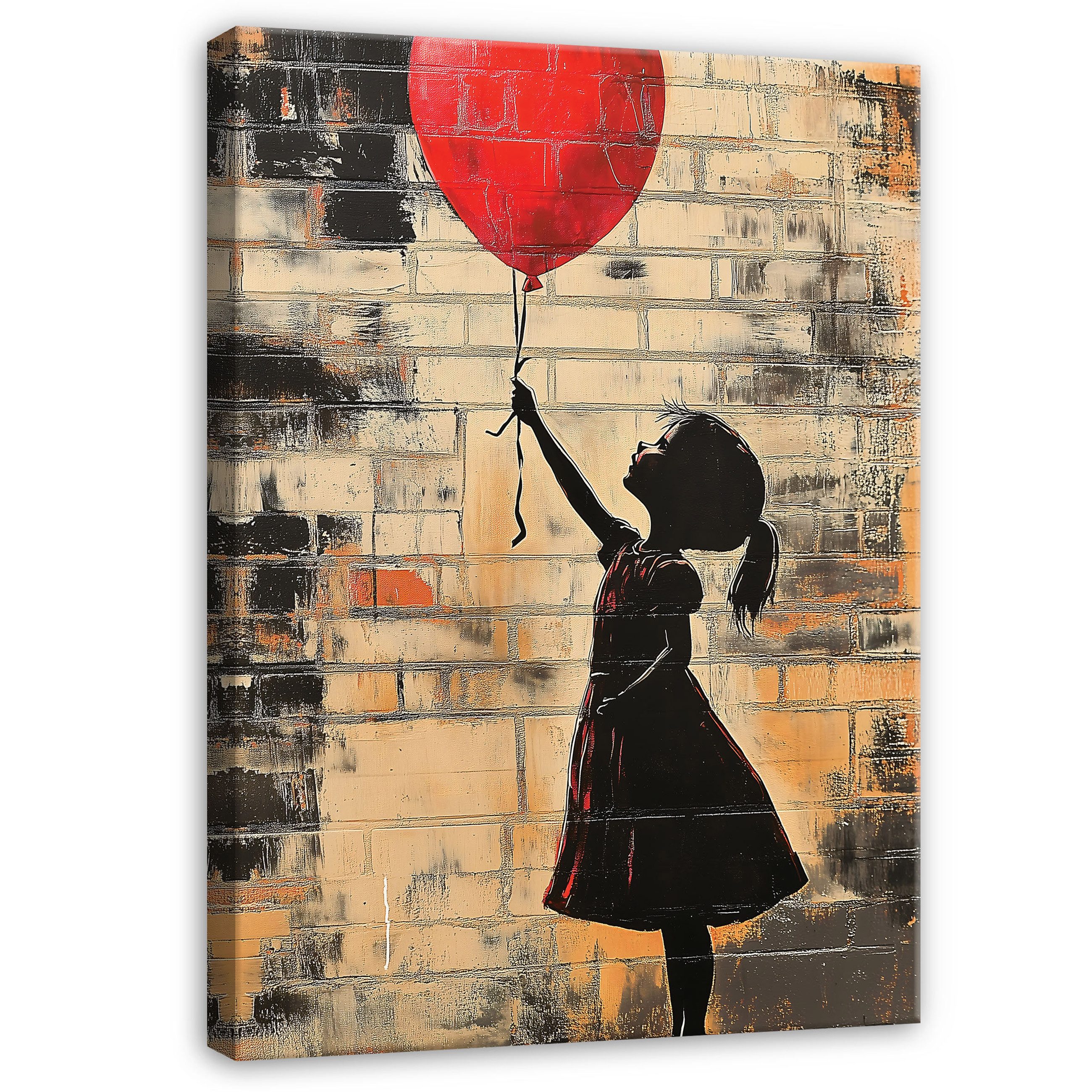 Wallarena Leinwandbild Abstrakt Beige Banksy Graffitti Modern Wandbilder Wa günstig online kaufen