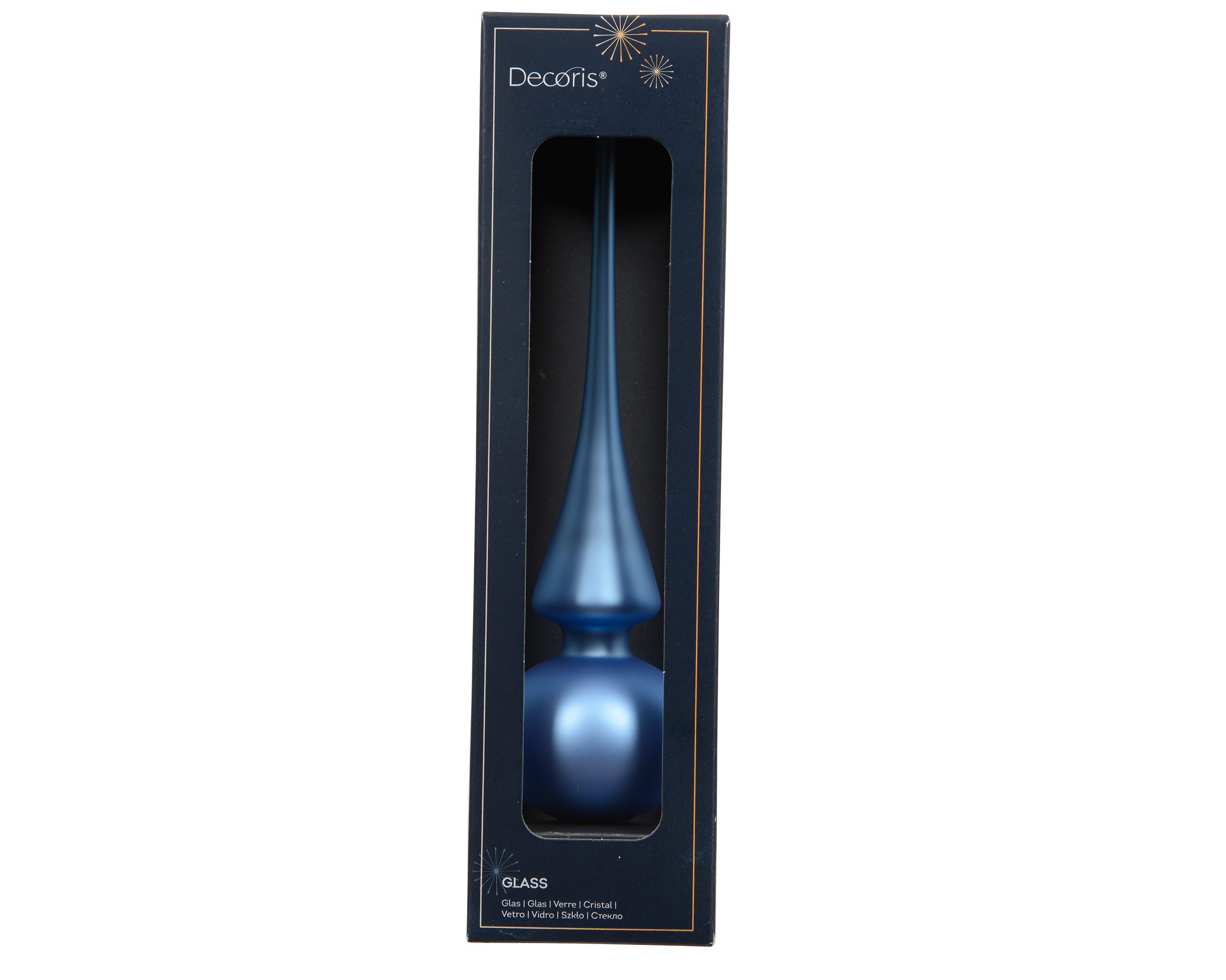 Kaemingk Christbaumspitze, Christbaumspitze Glas 26cm - Himmelblau matt