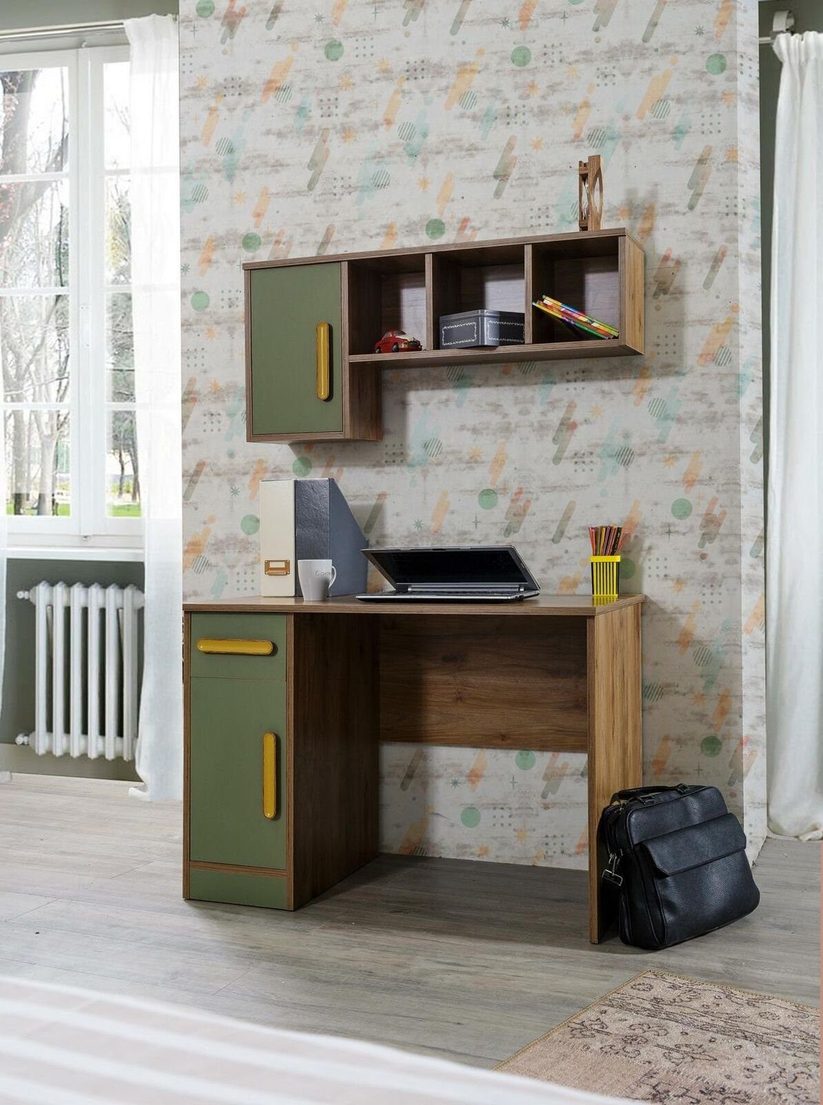 das Holztische Computertisch Computertisch für Möbel JVmoebel Braun Schreibtisch Kinderzimmer