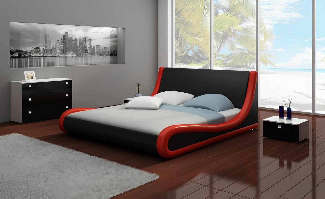 JVmoebel, Wasserbett Lederbett NIKLAS mit Matratze, elegantes Design und Komfort, (Wasserbett Bett Betten - NIKLAS), Made in Europa