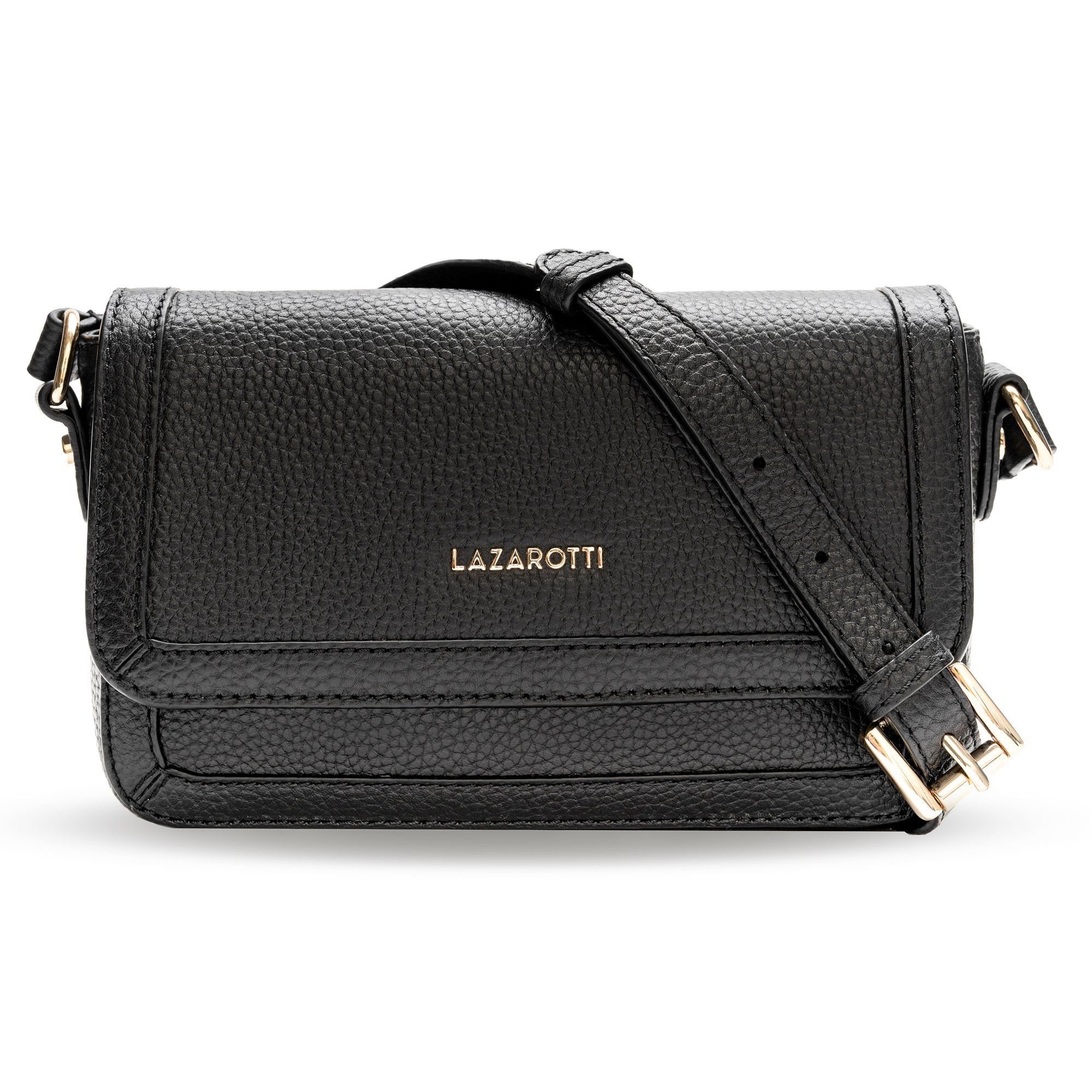 Lazarotti Umhängetasche Bologna Leather, Leder black