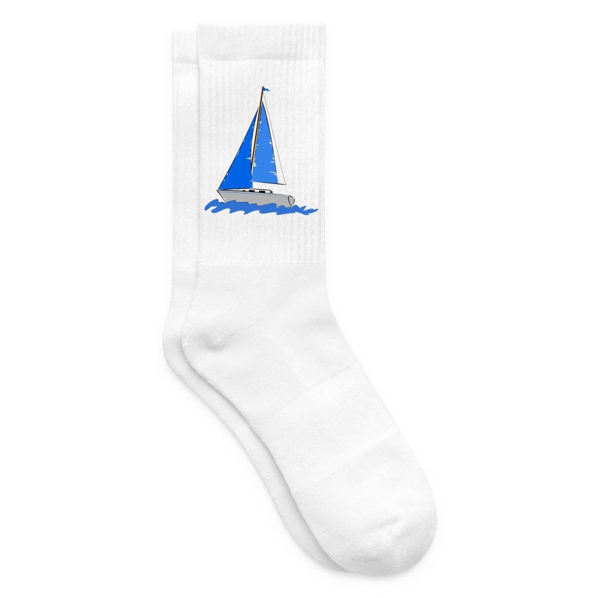 Spreadshirt Socken Segelyacht, Meer Tennissocken (1-Paar)