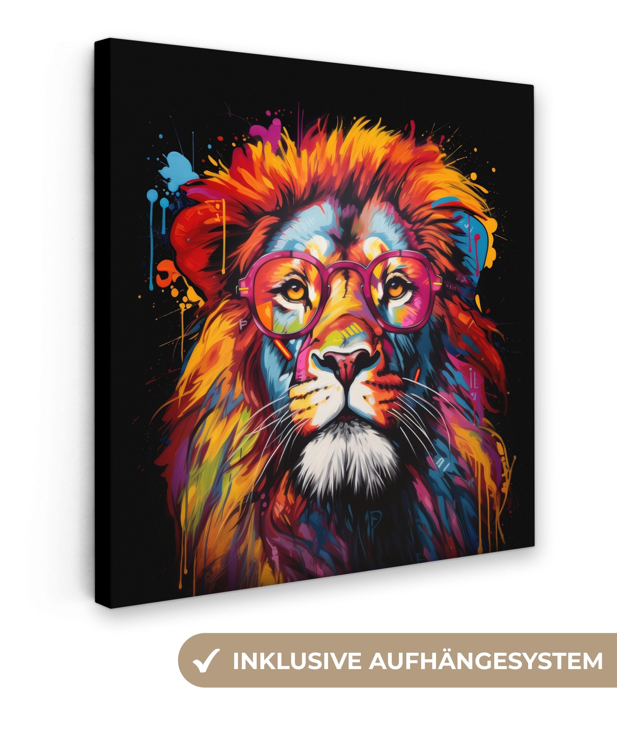 OneMillionCanvasses® Leinwandbild Graffiti - Löwe - günstig online kaufen