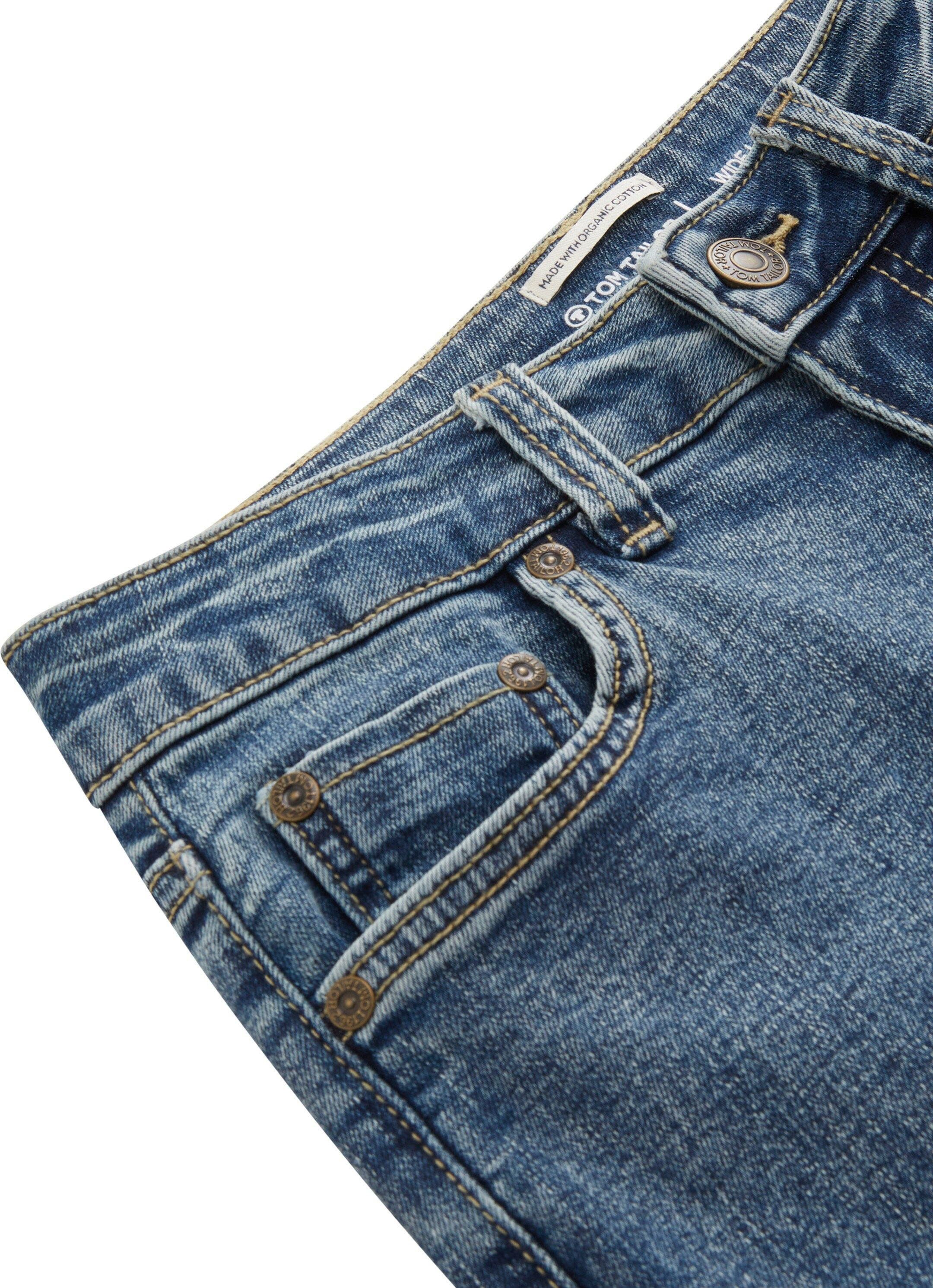 TOM TAILOR Weite Jeans mit Knopf- Reißverschluss und