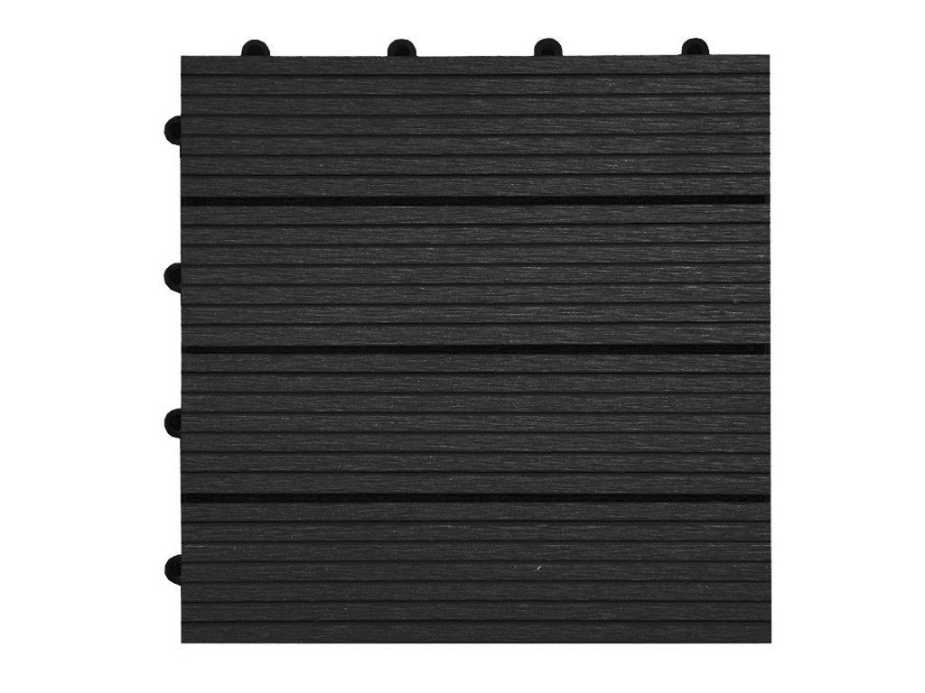 Woodtex Terrassenplatte WPC Terrassenfliese Basic dunkelgrau - anthrazit, WPC 30x30, Grau