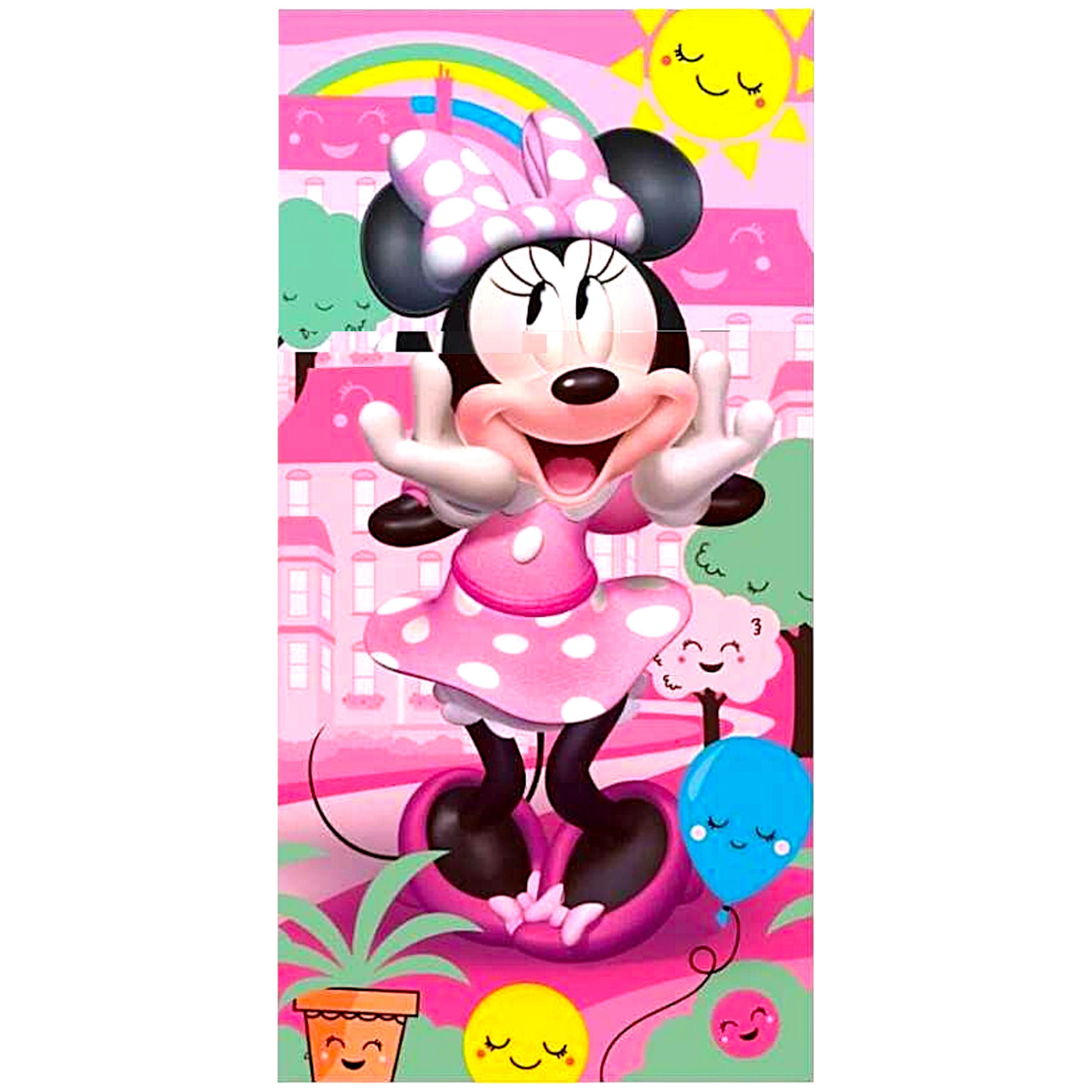 Disney Minnie Mouse Badetuch Minnie Maus, Baumwolle, Mädchen Strandtuch 70 x 140 cm aus Baumwolle