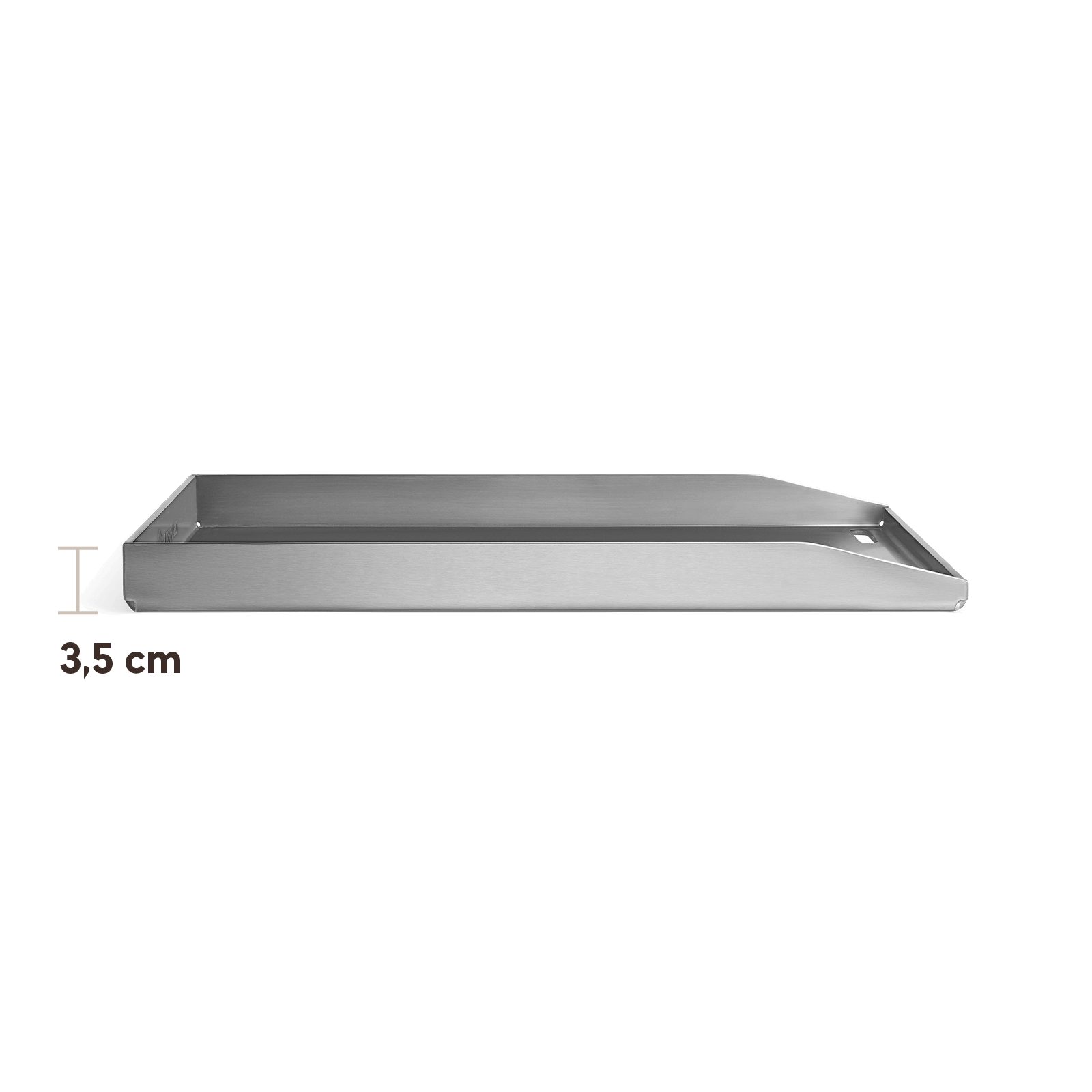 BURNHARD® Grillrost Plancha Grillplatte Edelstahl FRED 41,5 x 23,5 x 3,5 cm