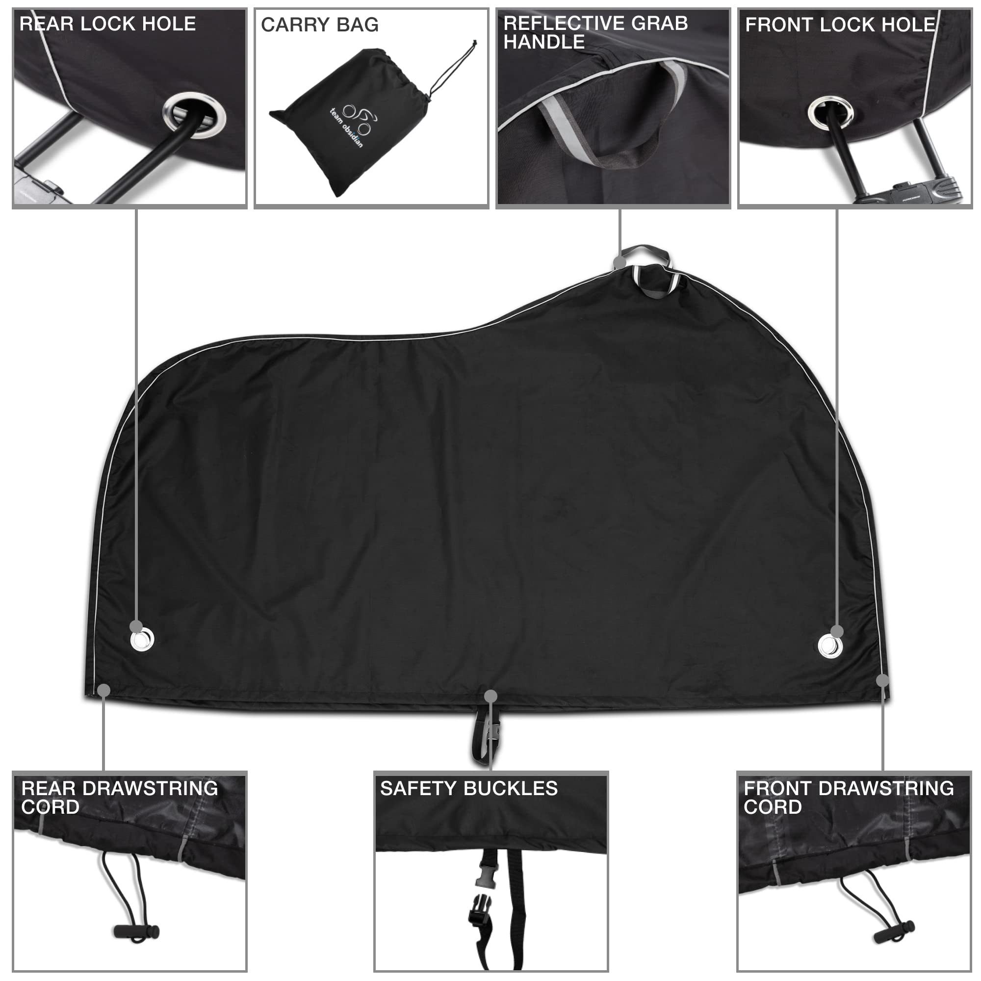 TeamObsidian Fahrradschutzhülle TeamObsidian Fahrradabdeckung wasserdicht 1-3 Fahrräder – Bild 4 von 5