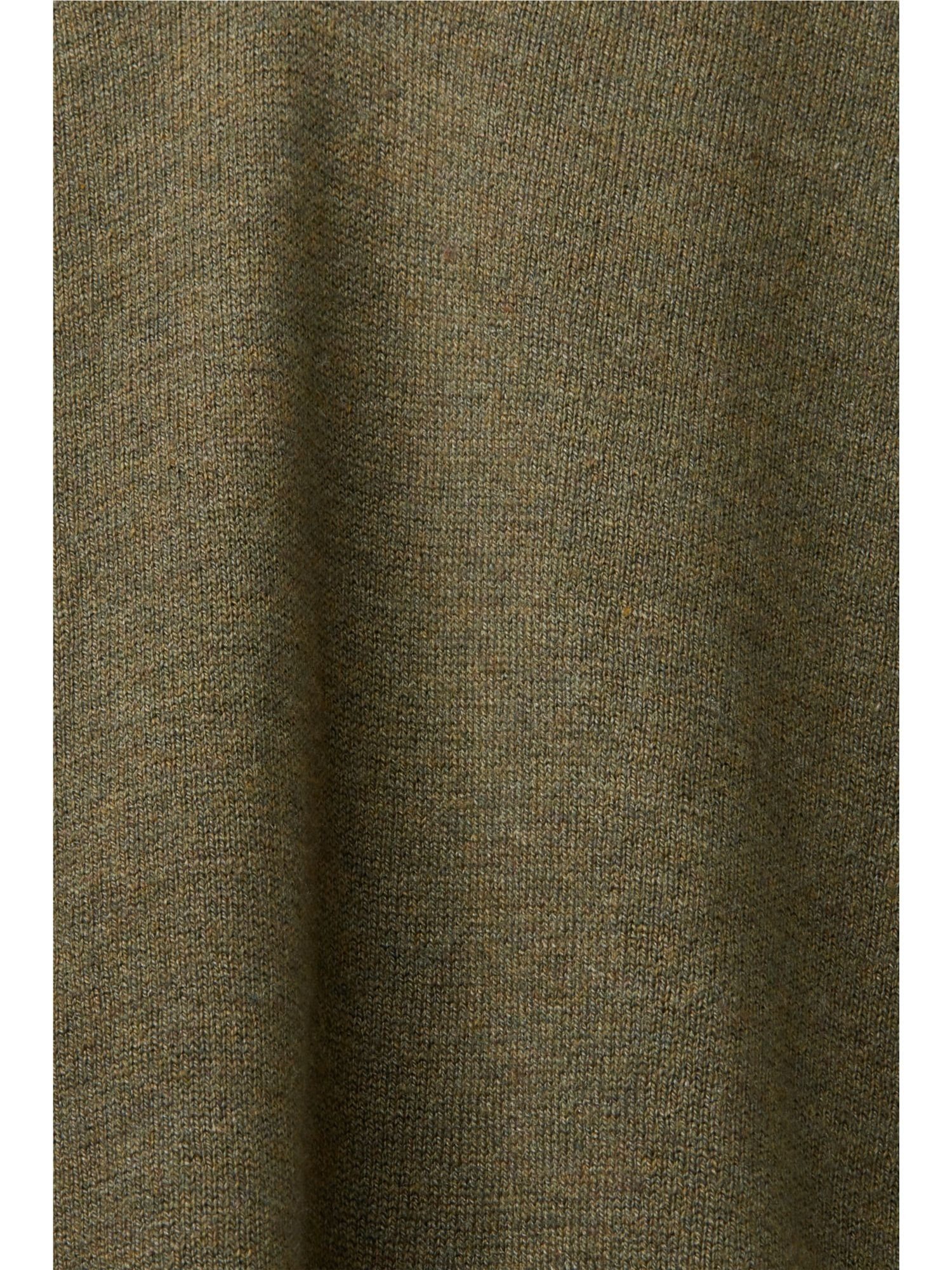 GREEN KHAKI Rundhalspullover V-Ausschnitt Esprit mit Pullover