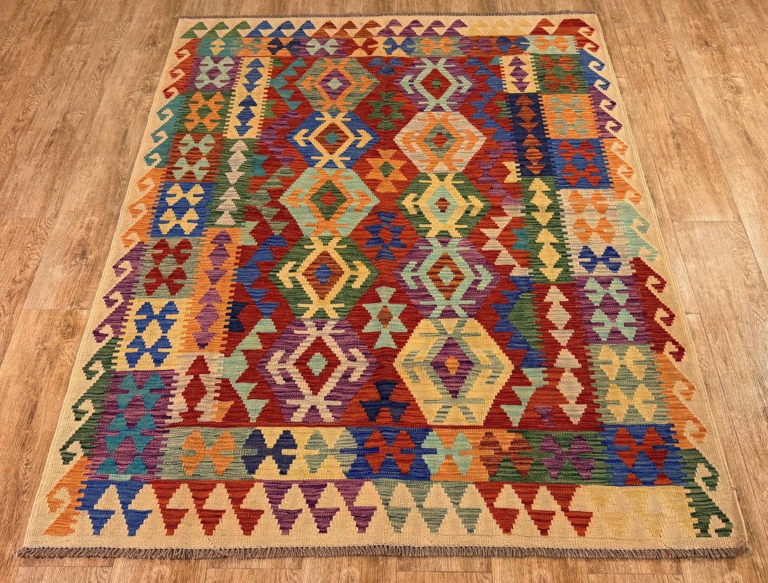 Rug Studios Teppich KELIM ORIGINAL HANDGEARBEITET, Rechteckig, Höhe: 5 mm, Handgewebt, 154 x 198 cm, Multi