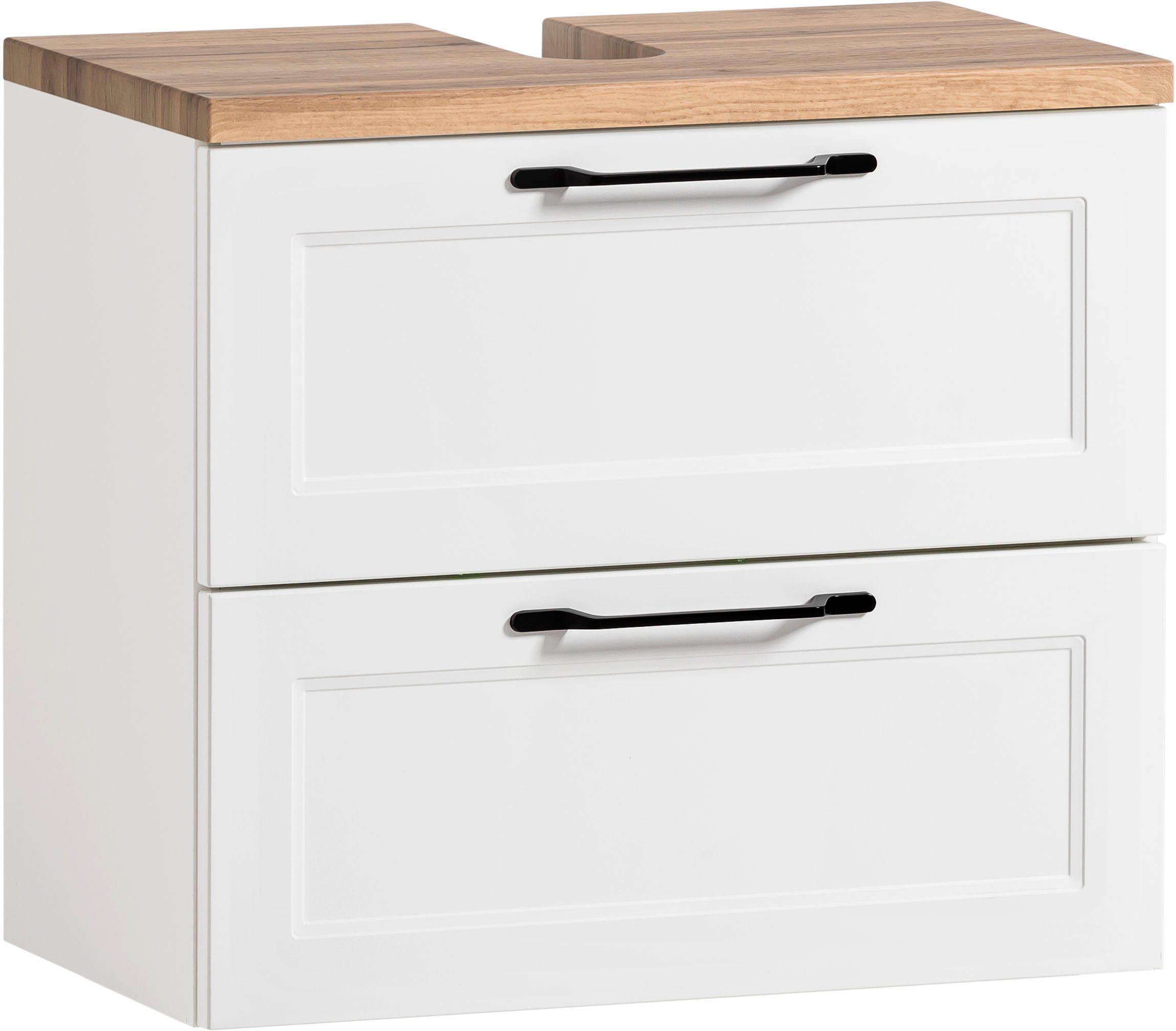 welltime Waschbeckenunterschrank Lana Badmöbel, 2 Schubladen, 60 cm breit
