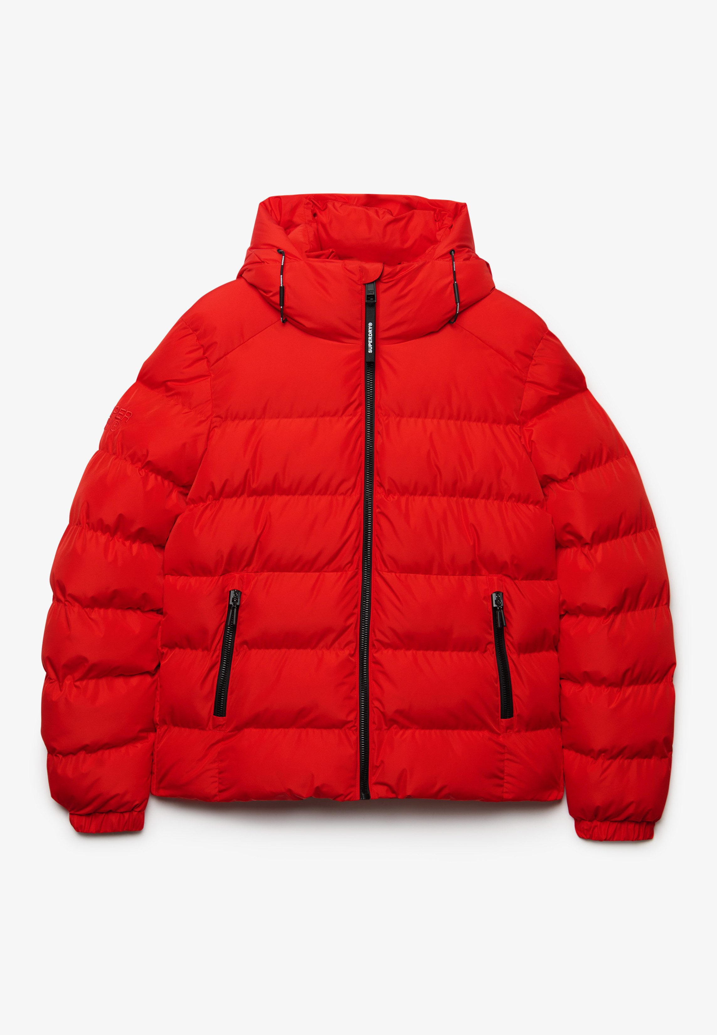 Superdry Steppjacke HOODED SPORTS PUFFER JACKET Kunstfaser, relaxed fit