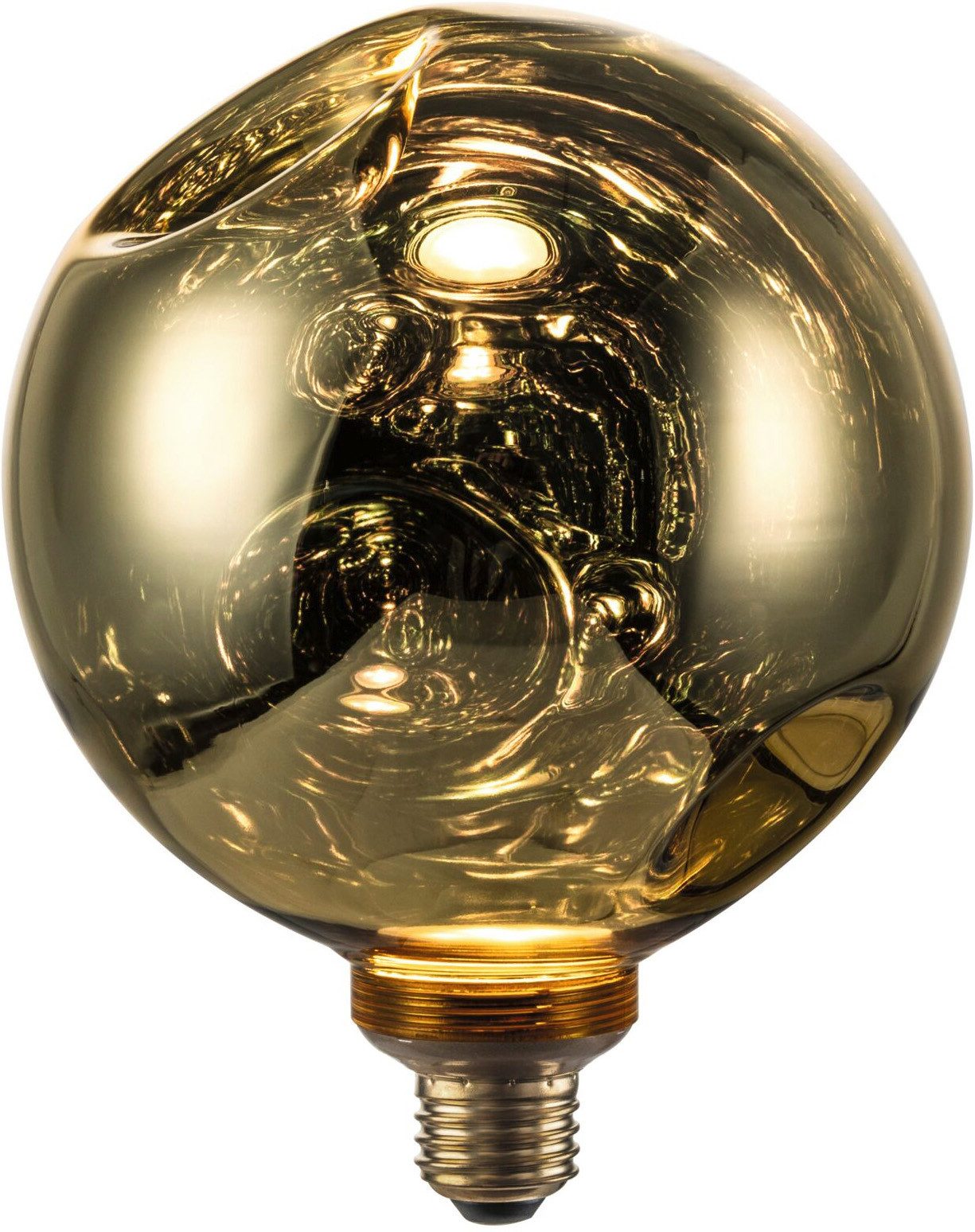 Paulmann LED-Filament Vint G150 400lm 2700K gold 3step dim 4,7W 230V 3Dellen, E27, 1 St., Warmweiß, Dimmbar