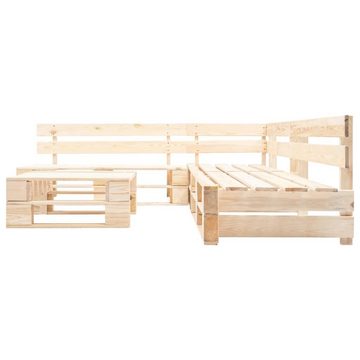 vidaXL Gartenlounge-Set 4-tlg. Paletten-Lounge-Set mit Kissen in Rot Holz, (4-tlg)