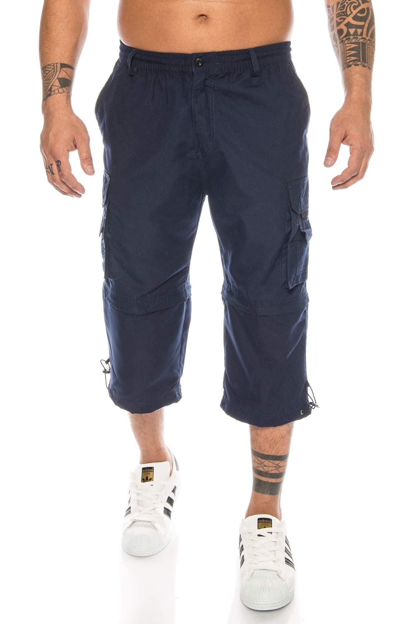 Kendindza Collection Cargobermudas Bermuda Shorts Herren Kurze Hose 3/4 Hose Cargo Taschen abnembare Beine kurze Hose Herren Cargoshorts Sommer