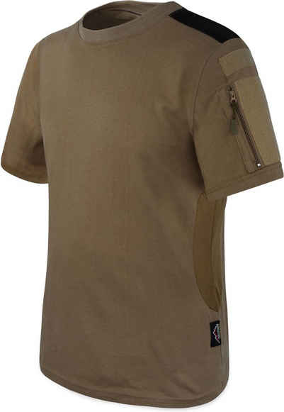 normani Funktionsshirt Herren Taktisches Einsatz T-Shirt General Bundeswehr US Shirt Kurzarm Kampfshirt Unterhemd mit Reißverschlusstaschen