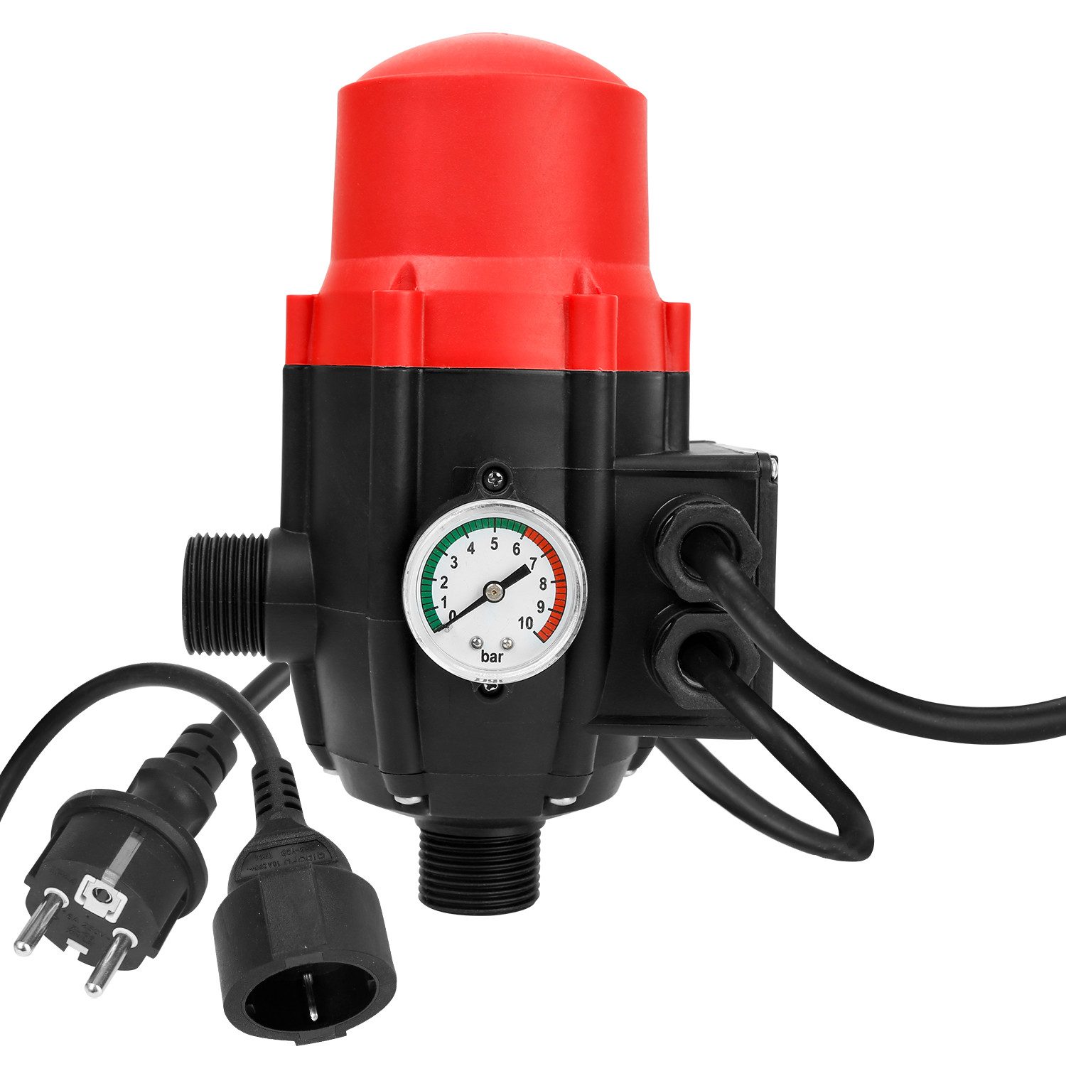 Clanmacy Wasserpumpe Pumpensteuerung Druckschalter mit Kabel Automatik Rot