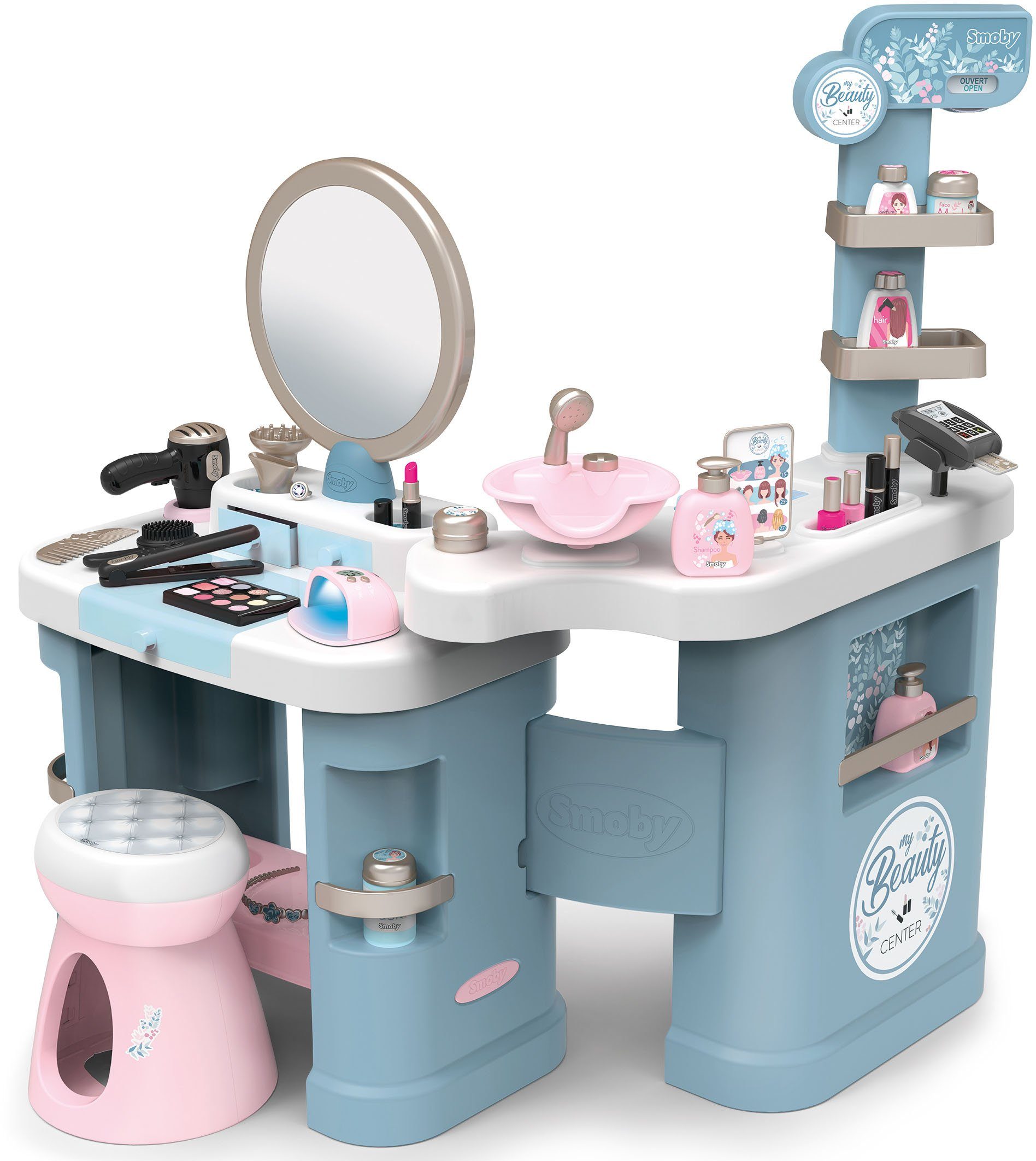 Netzsicher! Smoby Schminktisch My Beauty Center und Licht- Europe mit Made in Kosmetikstudio, Soundeffekten