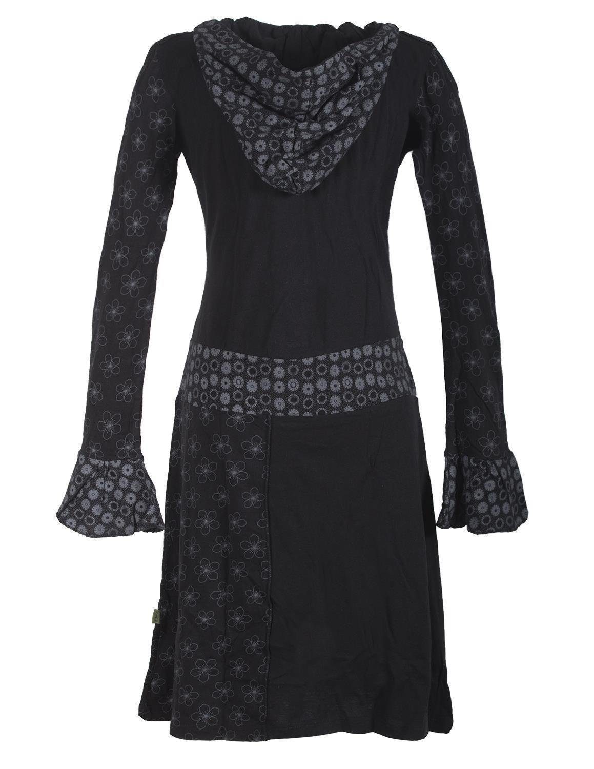 Vishes Zipfelkleid Langarm Blümchen Kapuzenkleid mit günstig online kaufen