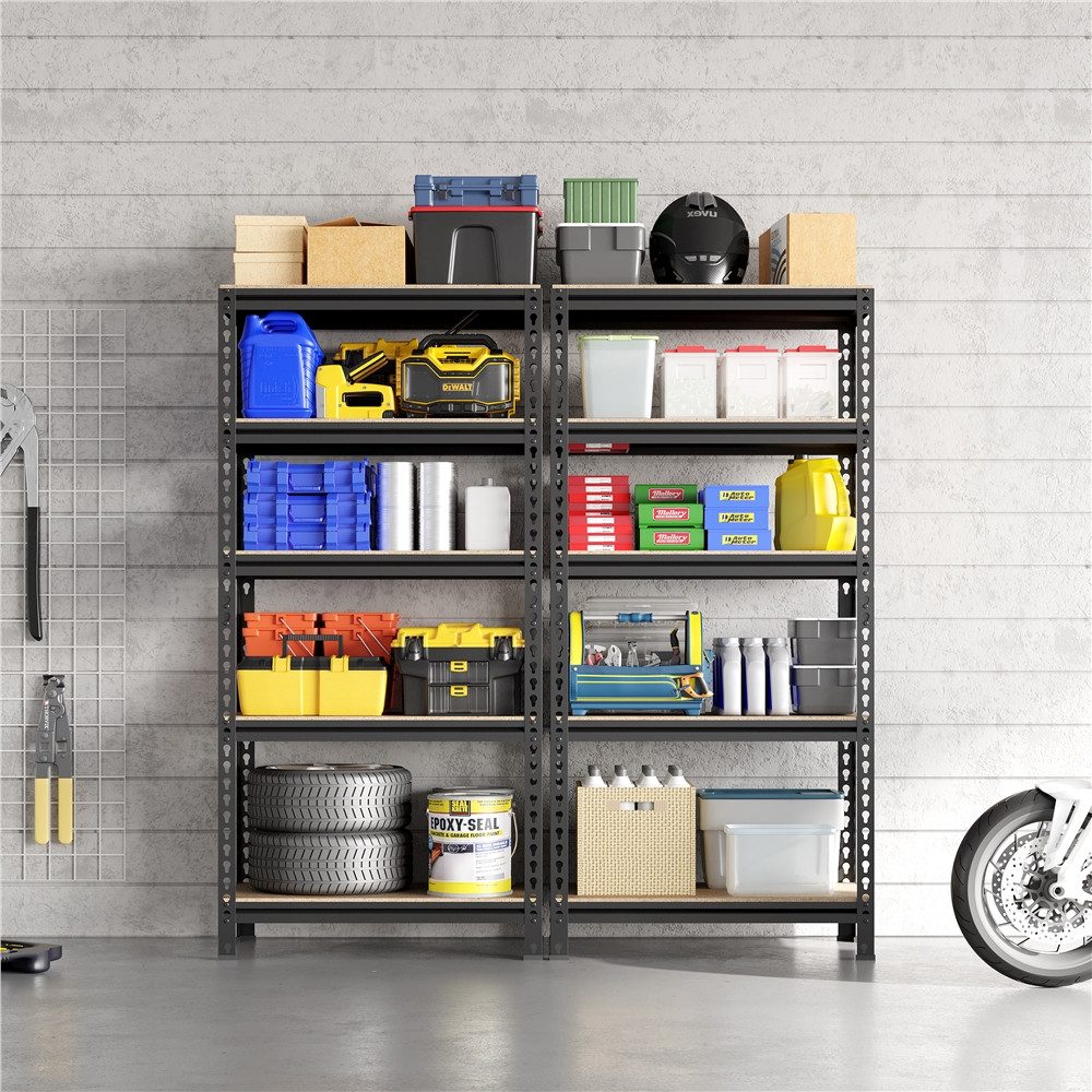 Yaheetech Standregal 70 cm L × 30 cm B × 150 cm H Schwerlastregal, 1-tlg., Kellerregal mit 5 Verstellbaren Ablagen