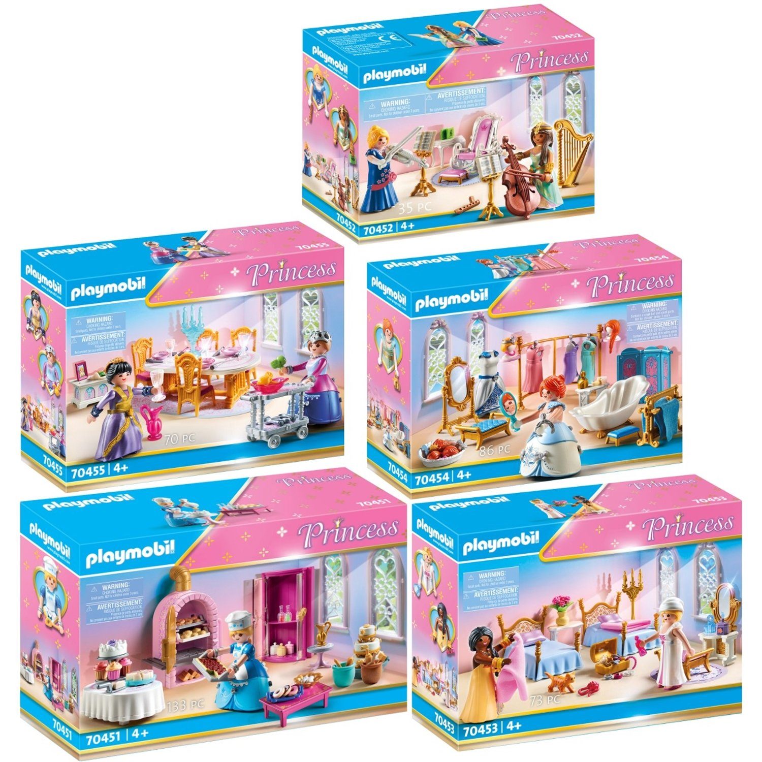 Playmobil® Spielbausteine 70451-2-3-4-5 Princess 5er Set Alle Zimmer für  das Schloss