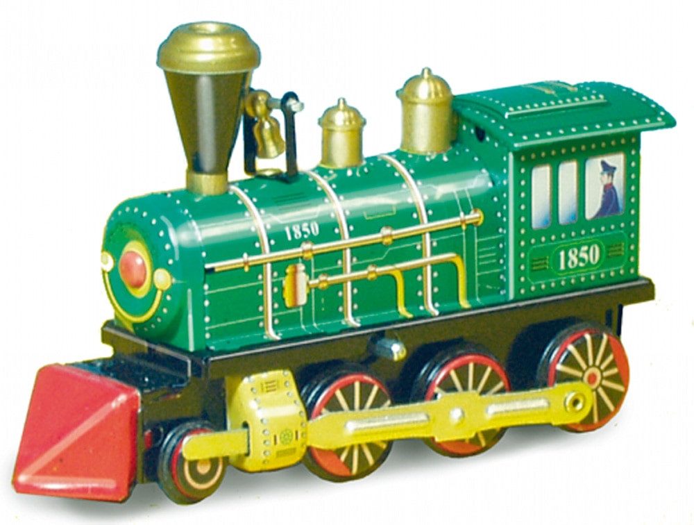 Dekoobjekt Blechspielzeug Lokomotive 1850