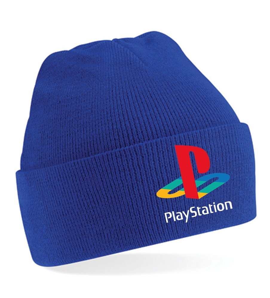 Blondie & Brownie Beanie Unisex Erwachsenen Mütze Playstation Konsole Gaming Royalblau