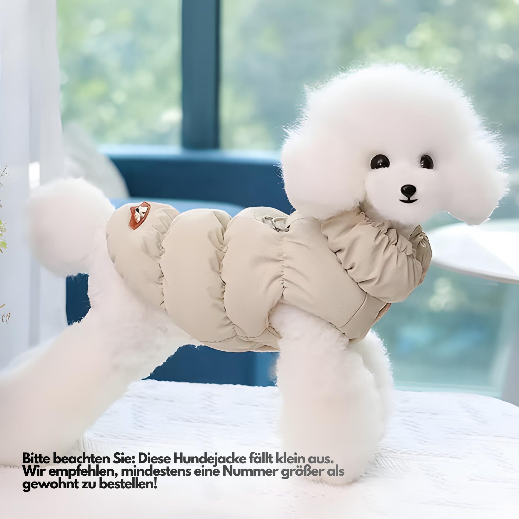 FLOCKI Pets™ Hundejacke gefütterte Hundejacke mit Leinenhaken, Für Hunde in verschiedenen Größen, weiches Innenfutter