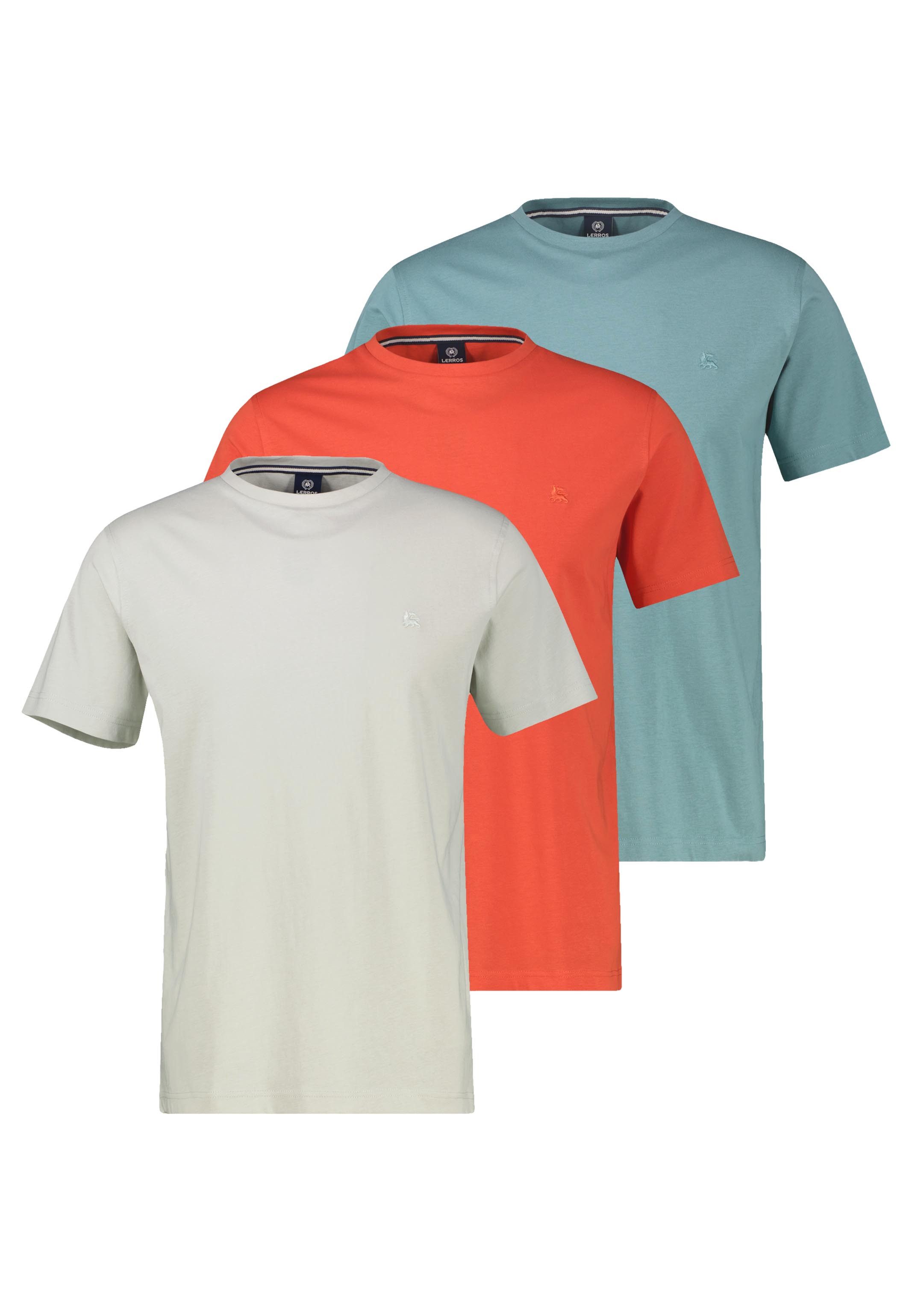 LERROS T-Shirt 3er Pack Basic (Spar-Set, 3-tlg) T-Shirt - Baumwolle - Atmungsaktiv - Atmungsaktive Baumwolle
