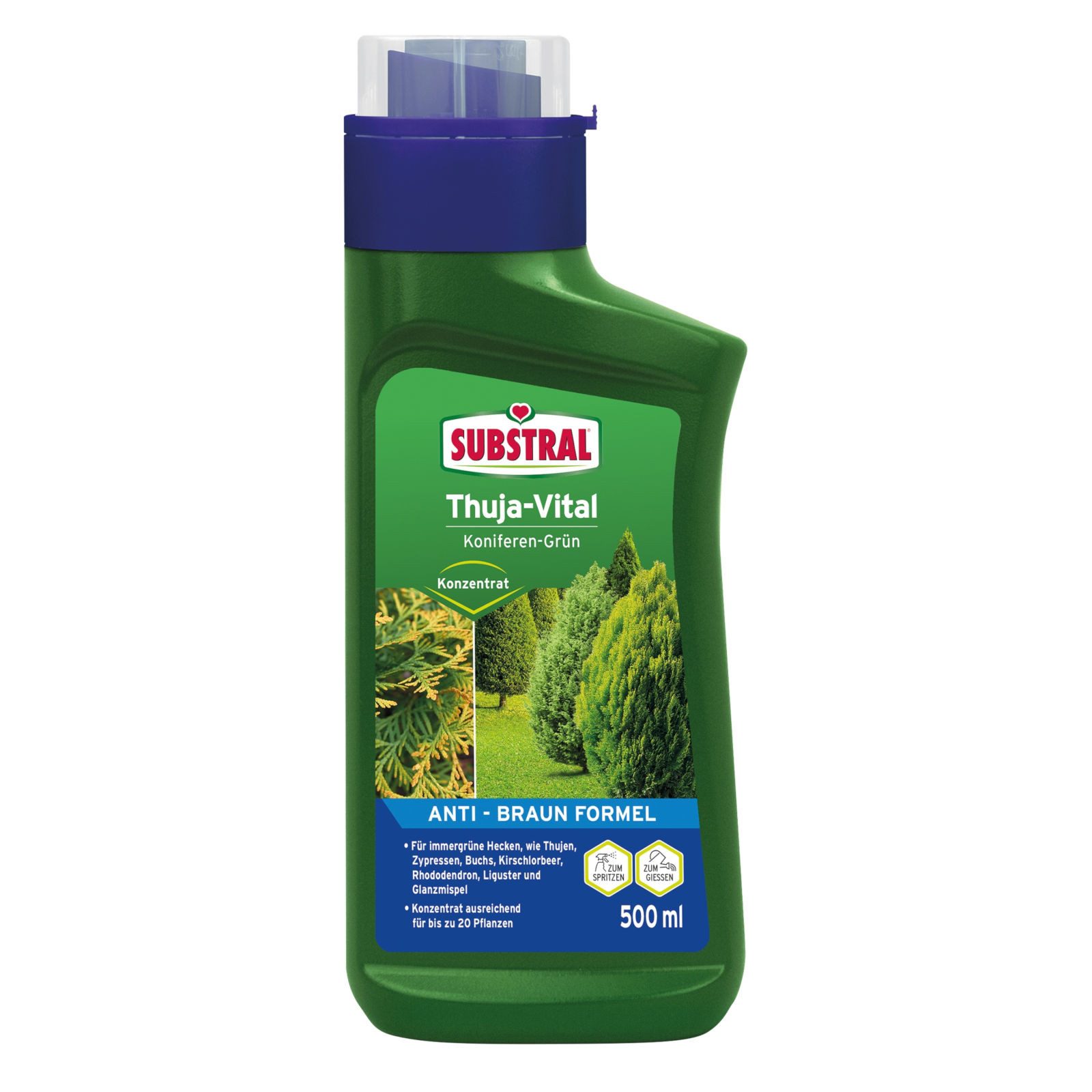 Substral Spezialdünger Thuja-Vital Koniferen Grün, Flüssigdünger Konzentrat, 500 ml