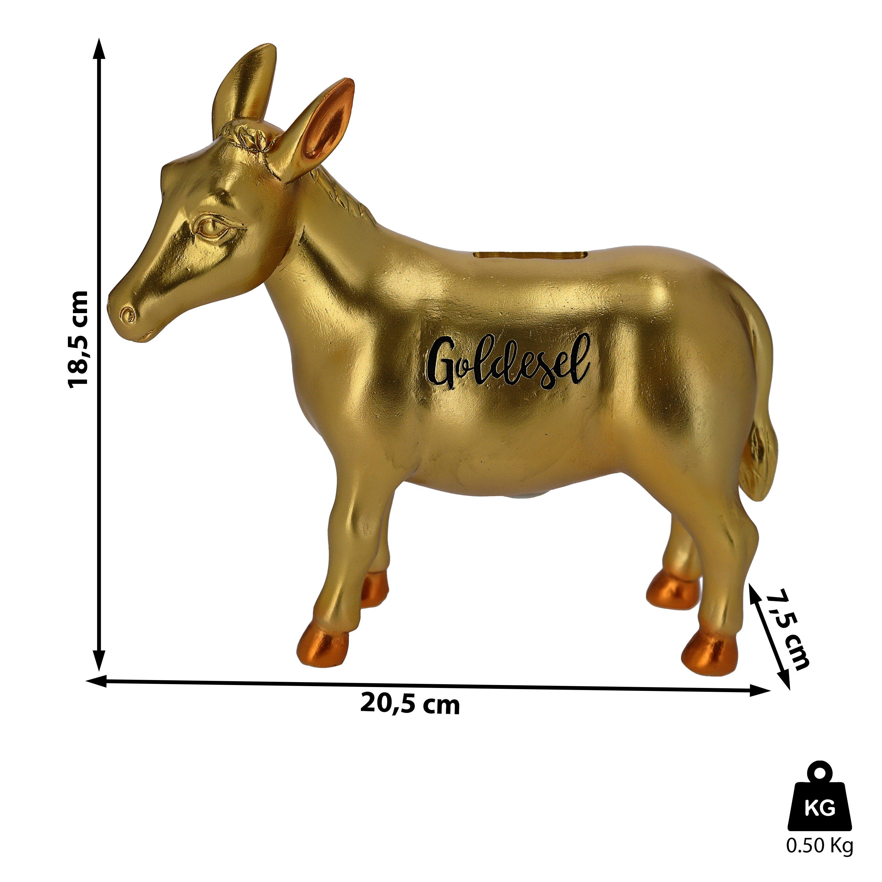 CEPEWA Spardose Spardose Goldesel 20,5x18,5x7,5cm Polyresin günstig online kaufen