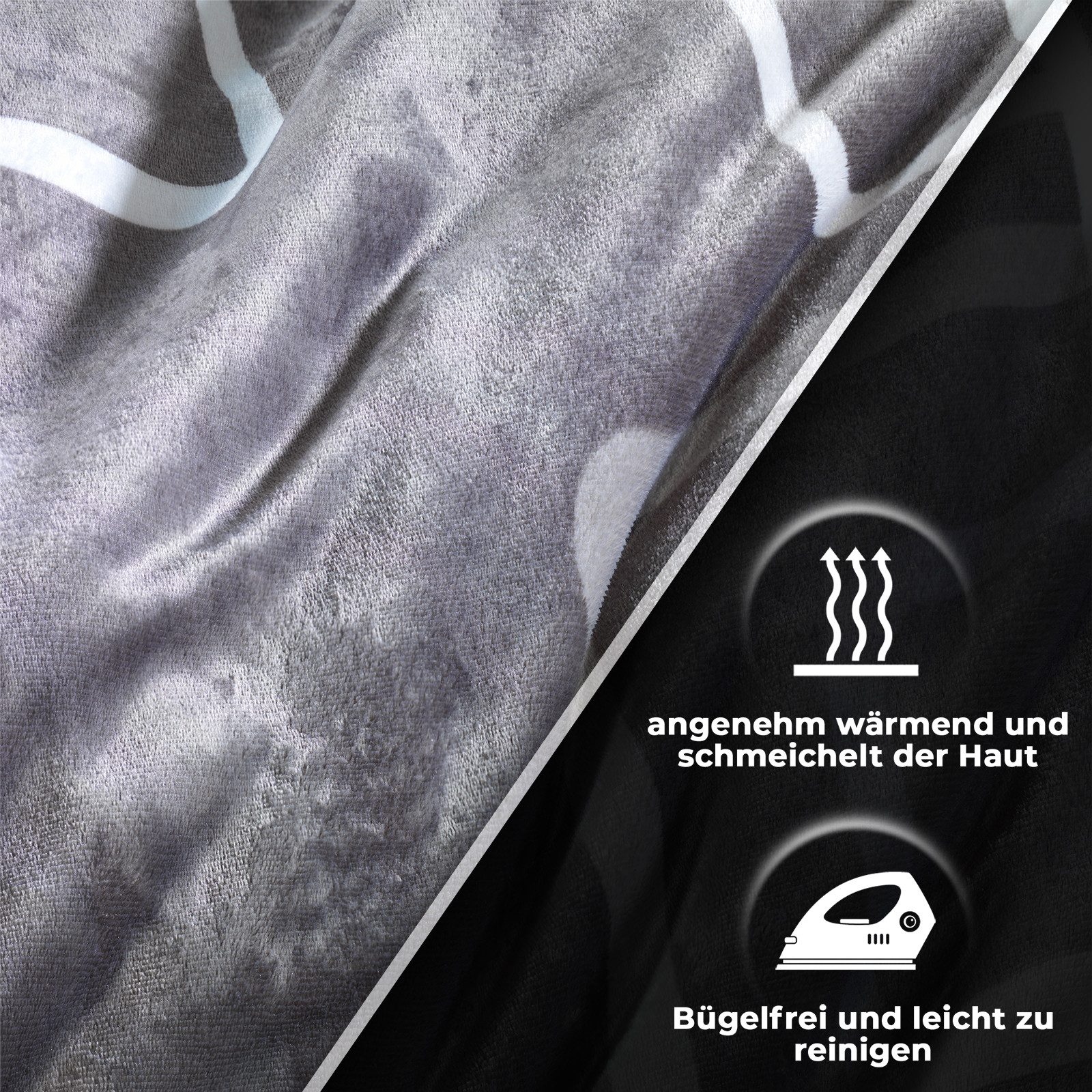 Malika Bettwäsche aus 100% Mikrofaser, 135x200 + 80x80 cm Cashmere Touch, Grau, Boxen, Cashmere Touch, 2 teilig, Für Allergiker geeignet, pflegeleicht, angenehm weicher Stoff