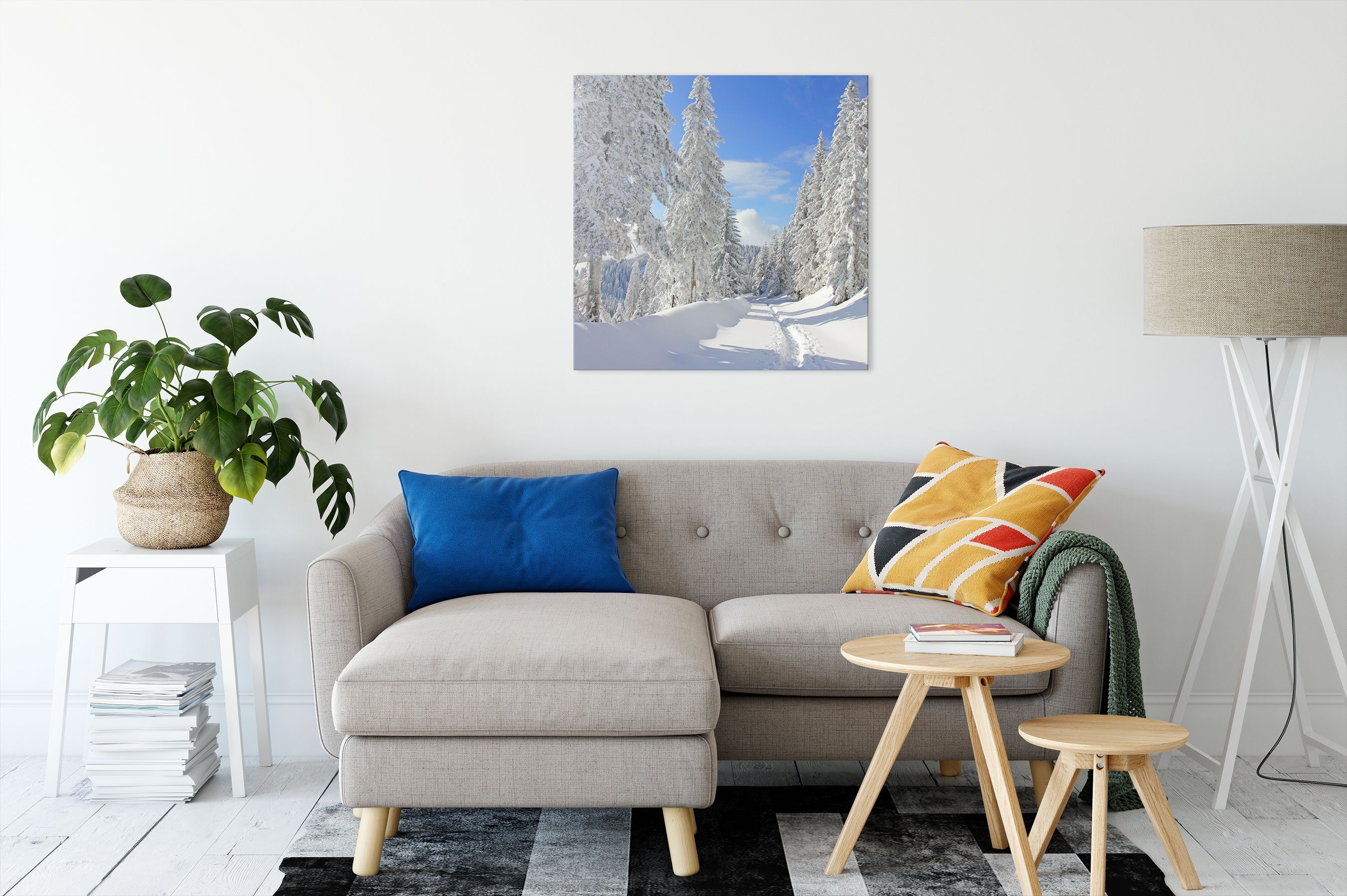 Pixxprint Leinwandbild Winterlandschaft Bäume, Winterlandschaft Bäume günstig online kaufen
