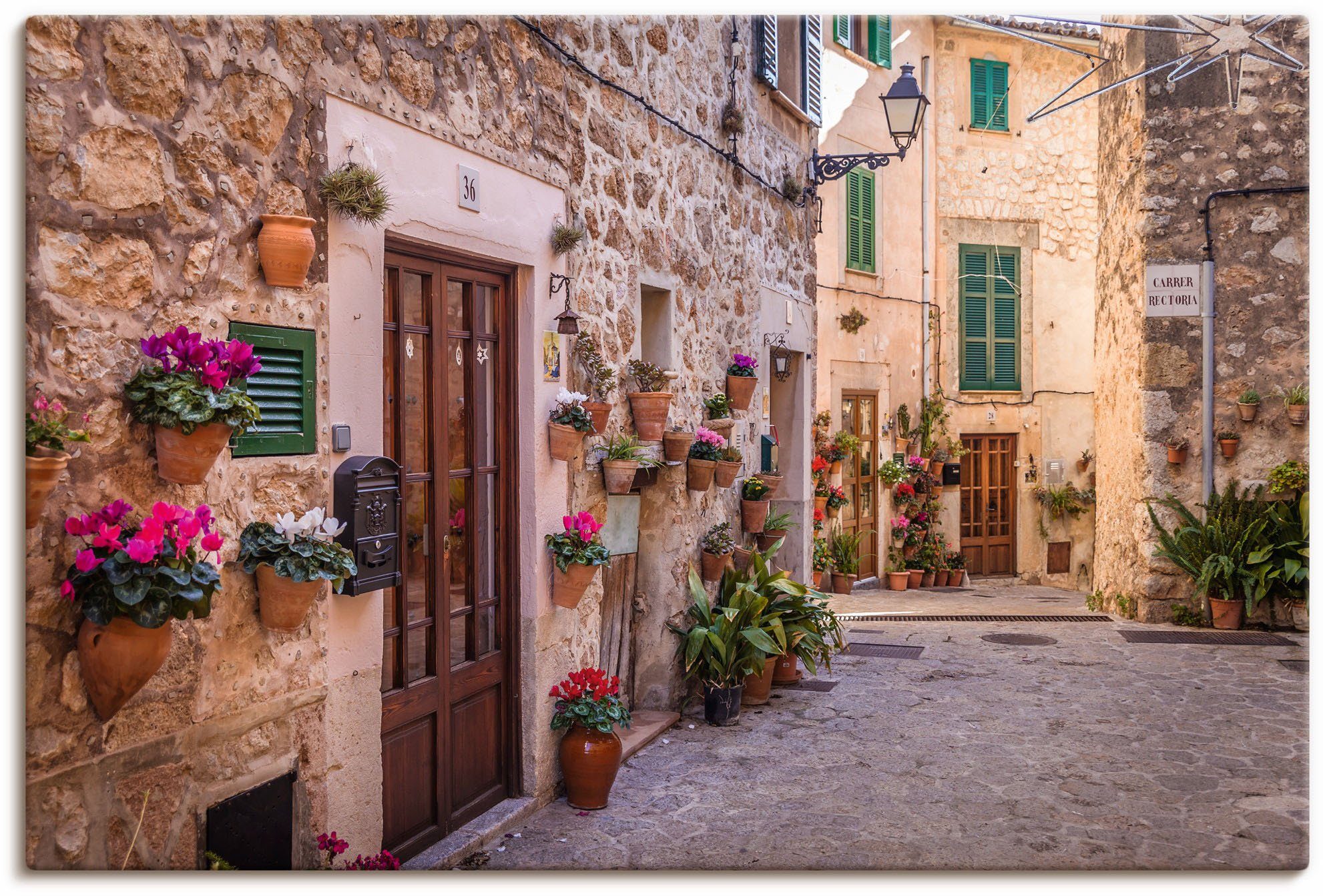 Artland Leinwandbild Altstadtgasse in Valldemossa II, Mallorca (1 St), auf Keilrahmen gespannt