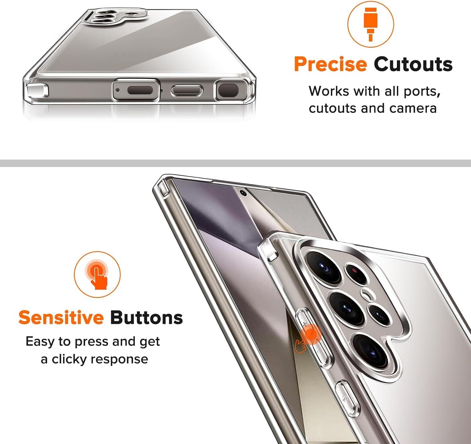 MSM Handyhülle Hülle für Samsung Galaxy S24/Plus/Ultra Silikon Case Tasche Klar